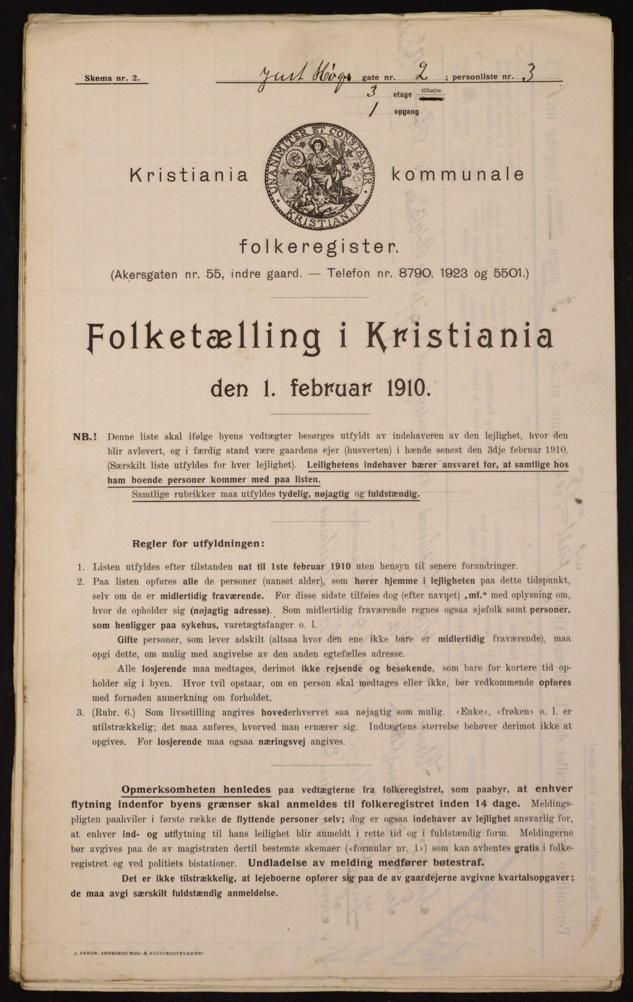 OBA, Municipal Census 1910 for Kristiania, 1910, p. 46250