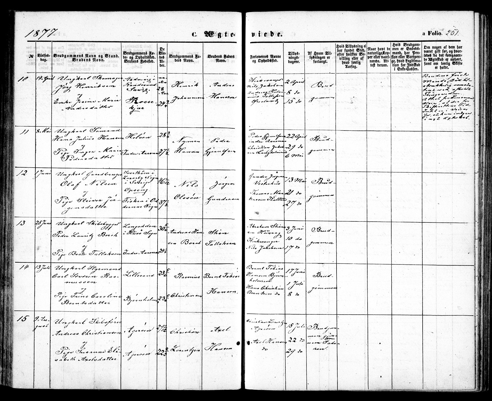 Høvåg sokneprestkontor, SAK/1111-0025/F/Fa/L0004: Parish register (official) no. A 4, 1859-1877, p. 251