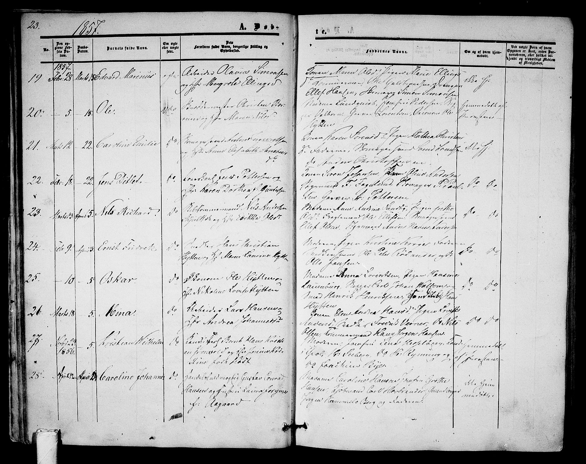 Tønsberg kirkebøker, SAKO/A-330/G/Ga/L0003: Parish register (copy) no. 3, 1855-1864, p. 23