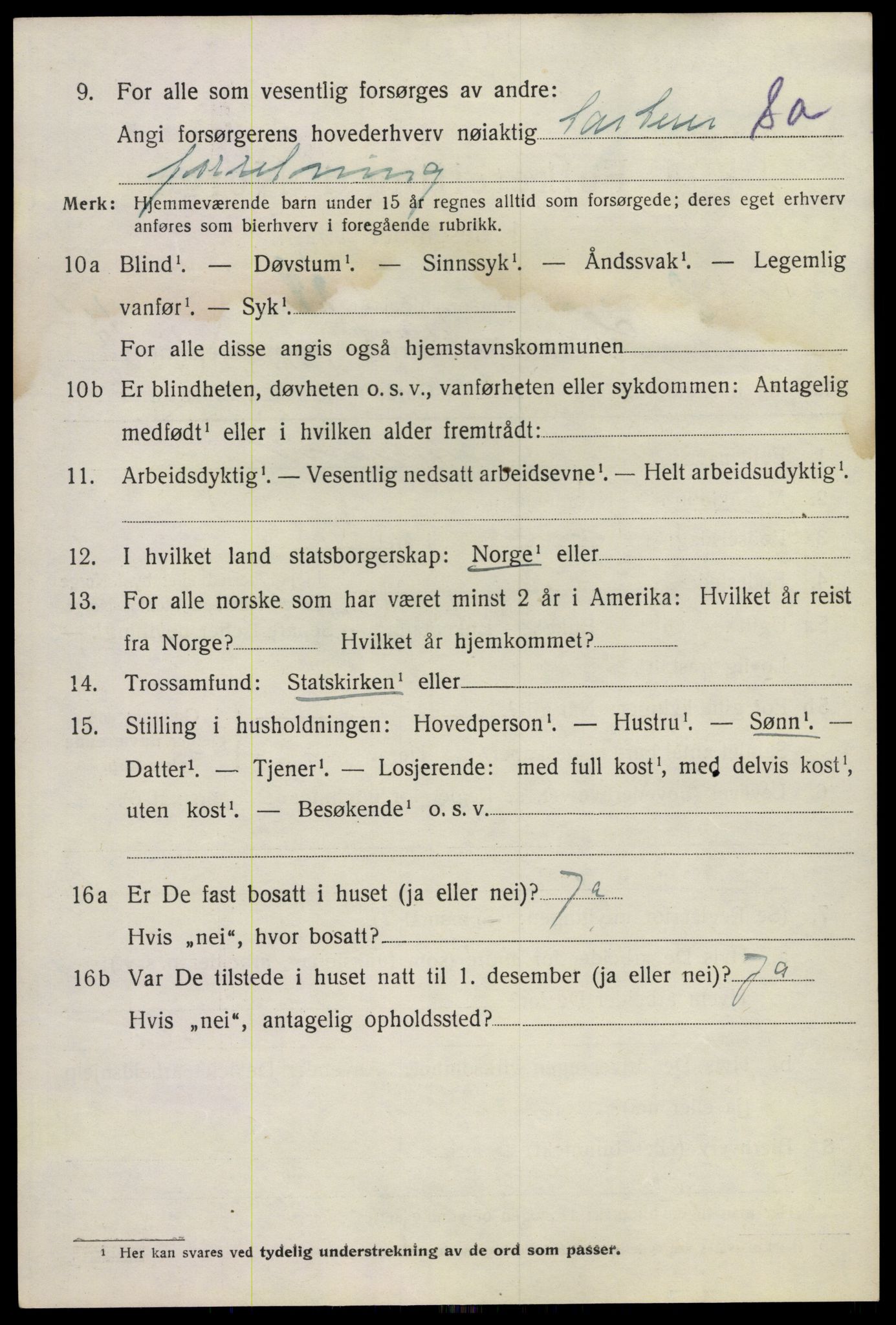 SAKO, 1920 census for Sandeherred, 1920, p. 19665