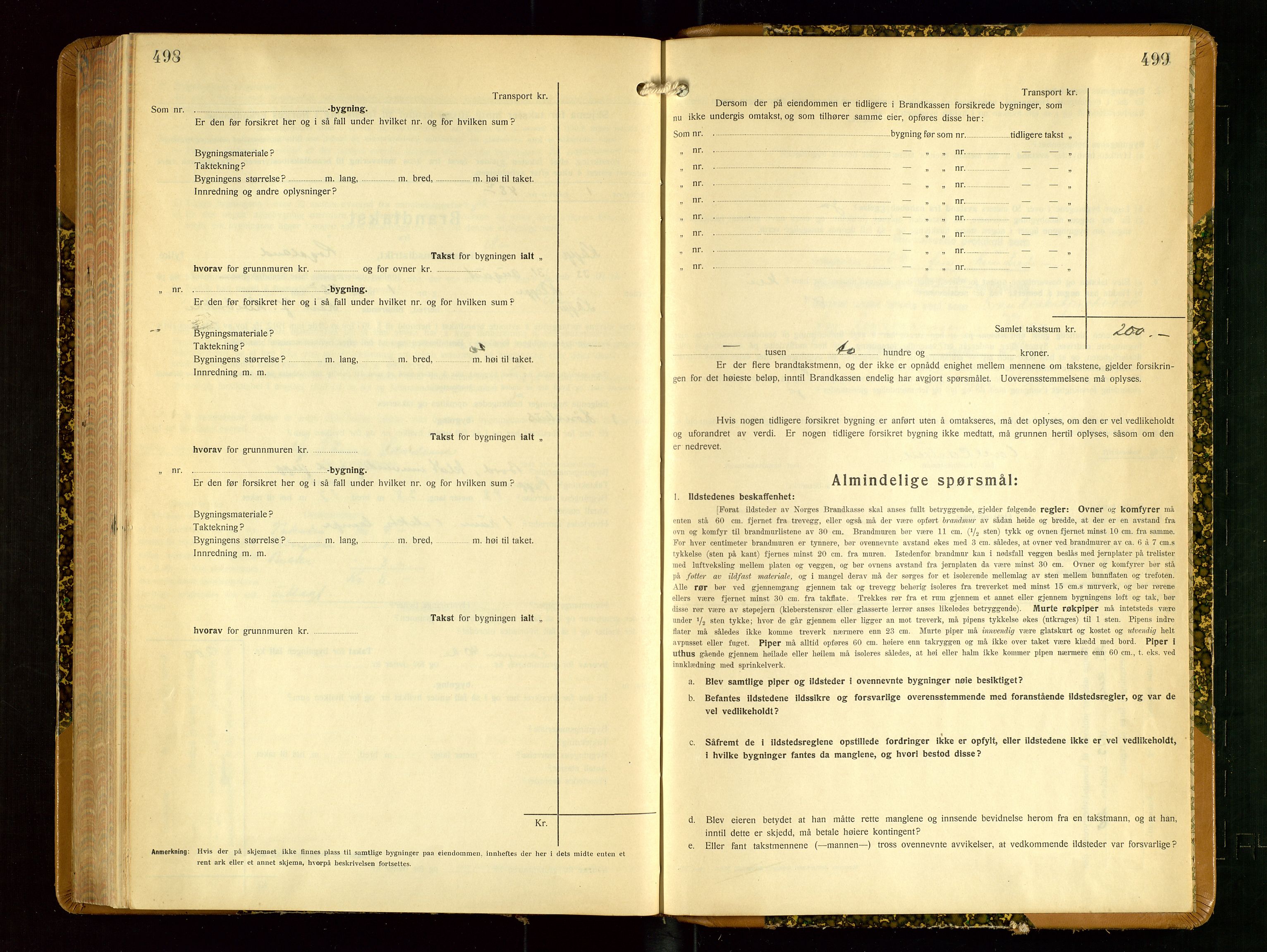 Klepp lensmannskontor, SAST/A-100163/Goc/L0012: "Brandtakstprotokoll" m/register, 1929-1933, p. 498-499