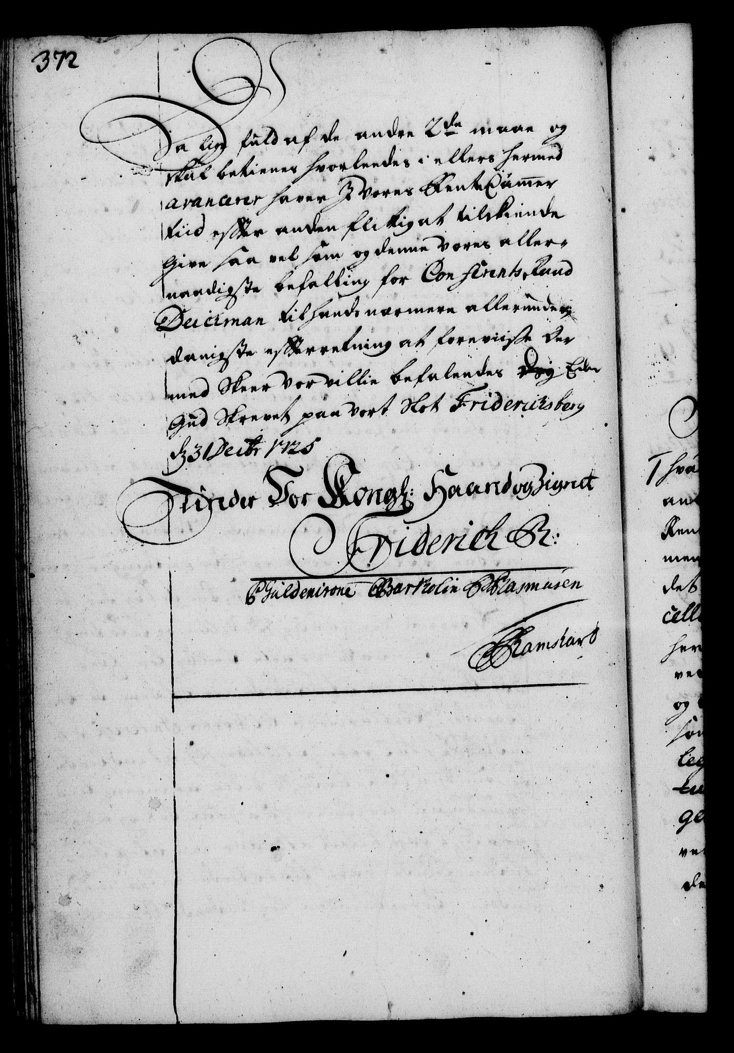 Rentekammeret, Kammerkanselliet, RA/EA-3111/G/Gg/Gga/L0002: Norsk ekspedisjonsprotokoll med register (merket RK 53.2), 1723-1727, p. 372