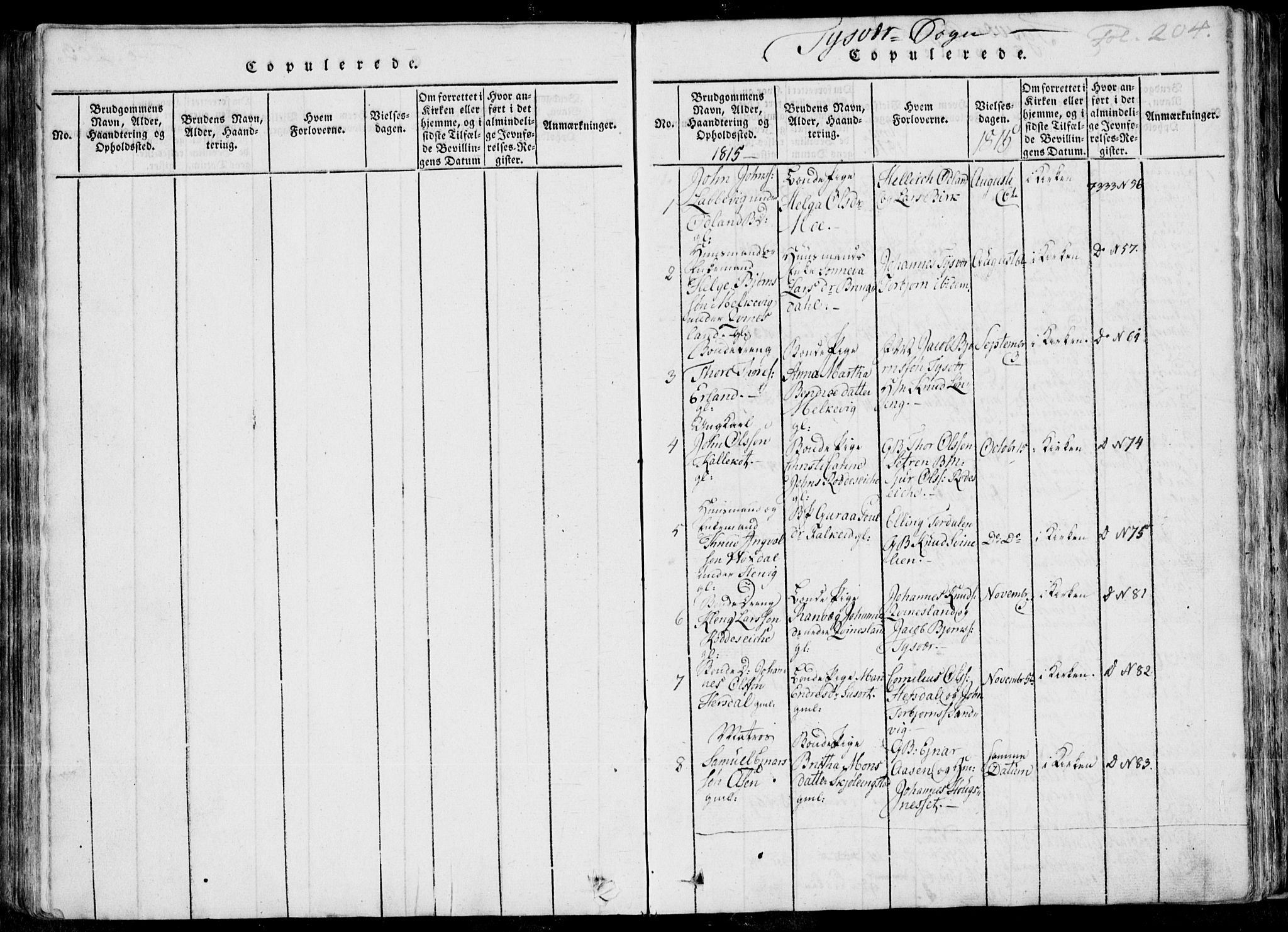 Skjold sokneprestkontor, SAST/A-101847/H/Ha/Haa/L0004: Parish register (official) no. A 4 /1, 1815-1830, p. 204