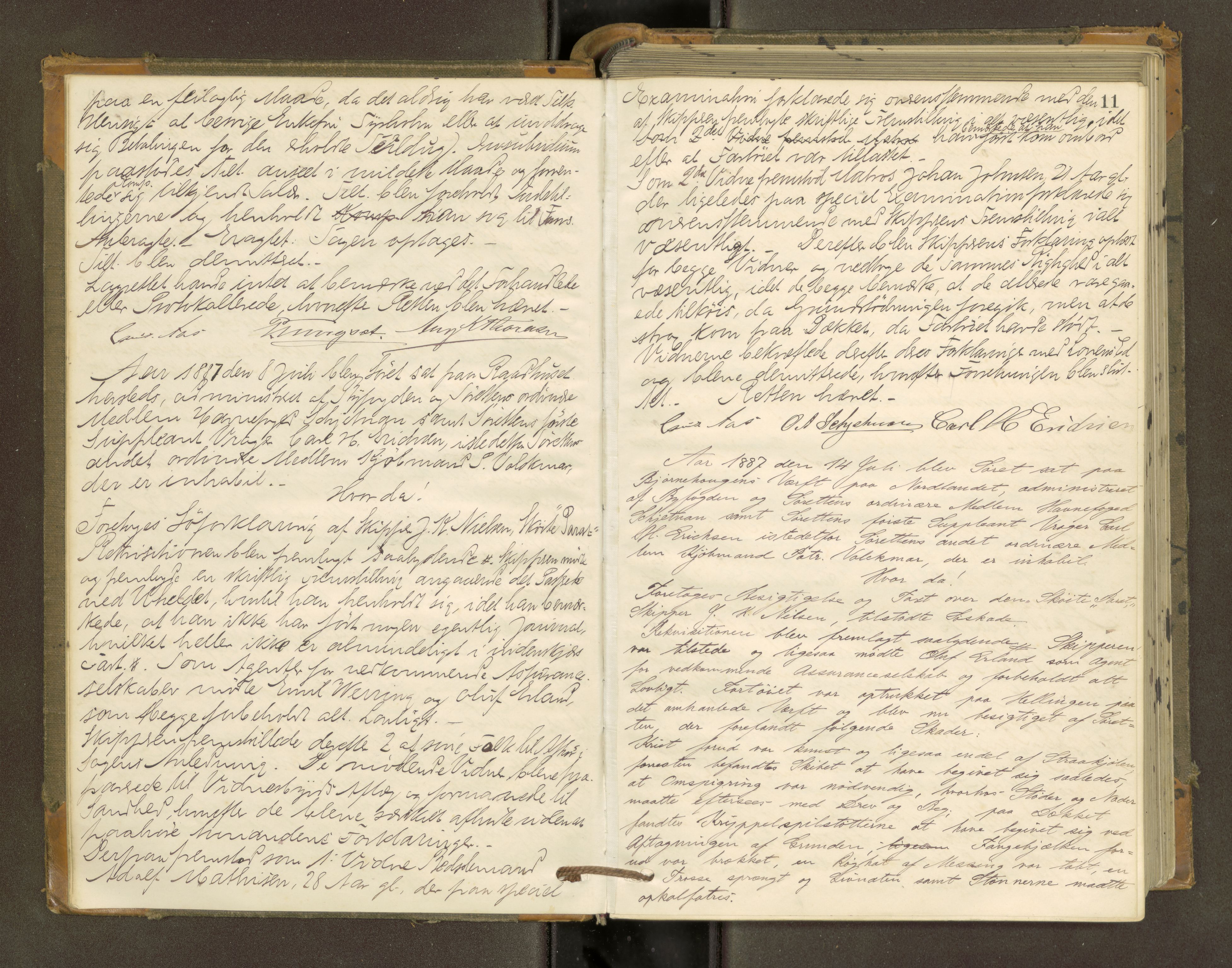 Kristiansund byfogd, AV/SAT-A-4587/A/02/L0011: Ekstrarettsprotokoll. Aut. 27.04.1887, 1887-1891, p. 10b-11a