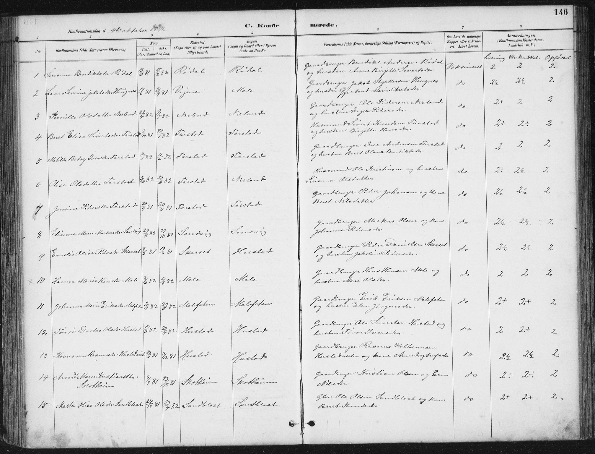 Ministerialprotokoller, klokkerbøker og fødselsregistre - Møre og Romsdal, AV/SAT-A-1454/567/L0783: Parish register (copy) no. 567C03, 1887-1903, p. 146