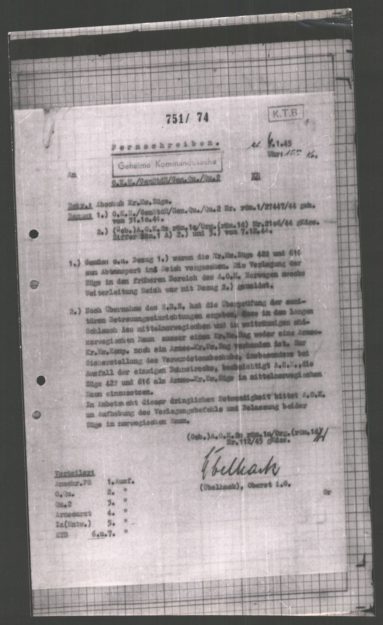 Forsvarets Overkommando. 2 kontor. Arkiv 11.4. Spredte tyske arkivsaker, AV/RA-RAFA-7031/D/Dar/Dara/L0001: Krigsdagbøker for 20. Gebirgs-Armee-Oberkommando (AOK 20), 1944-1945, p. 483