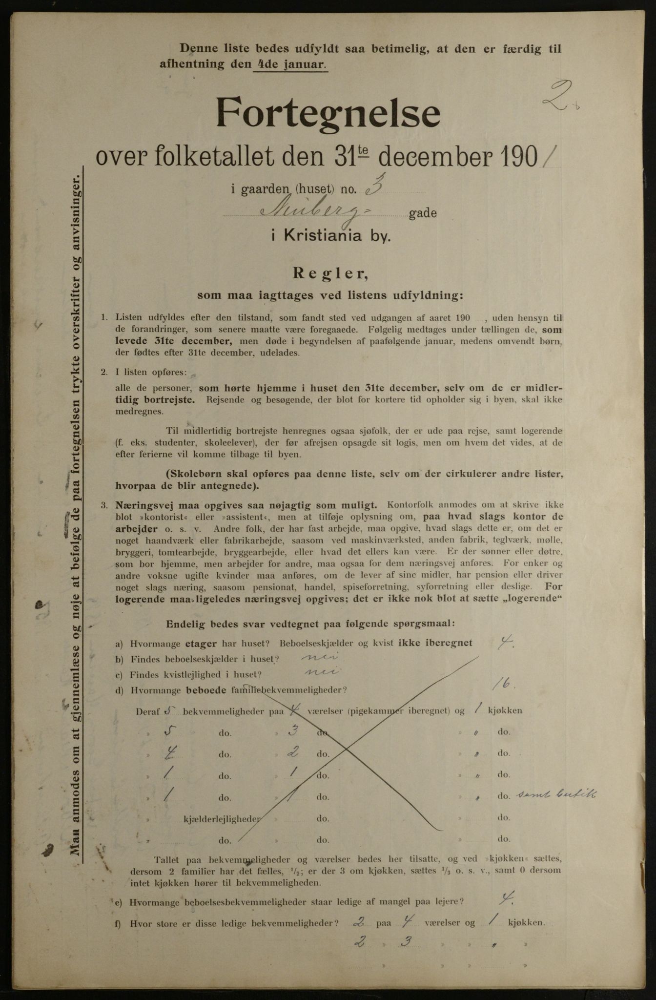 OBA, Municipal Census 1901 for Kristiania, 1901, p. 10711