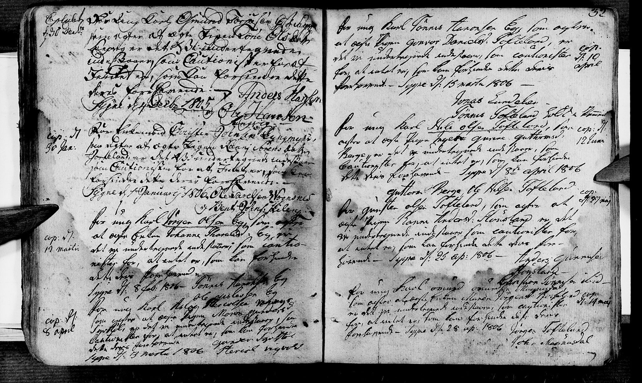 Søgne sokneprestkontor, SAK/1111-0037/F/Fa/Fab/L0007: Parish register (official) no. A 7, 1791-1851, p. 32