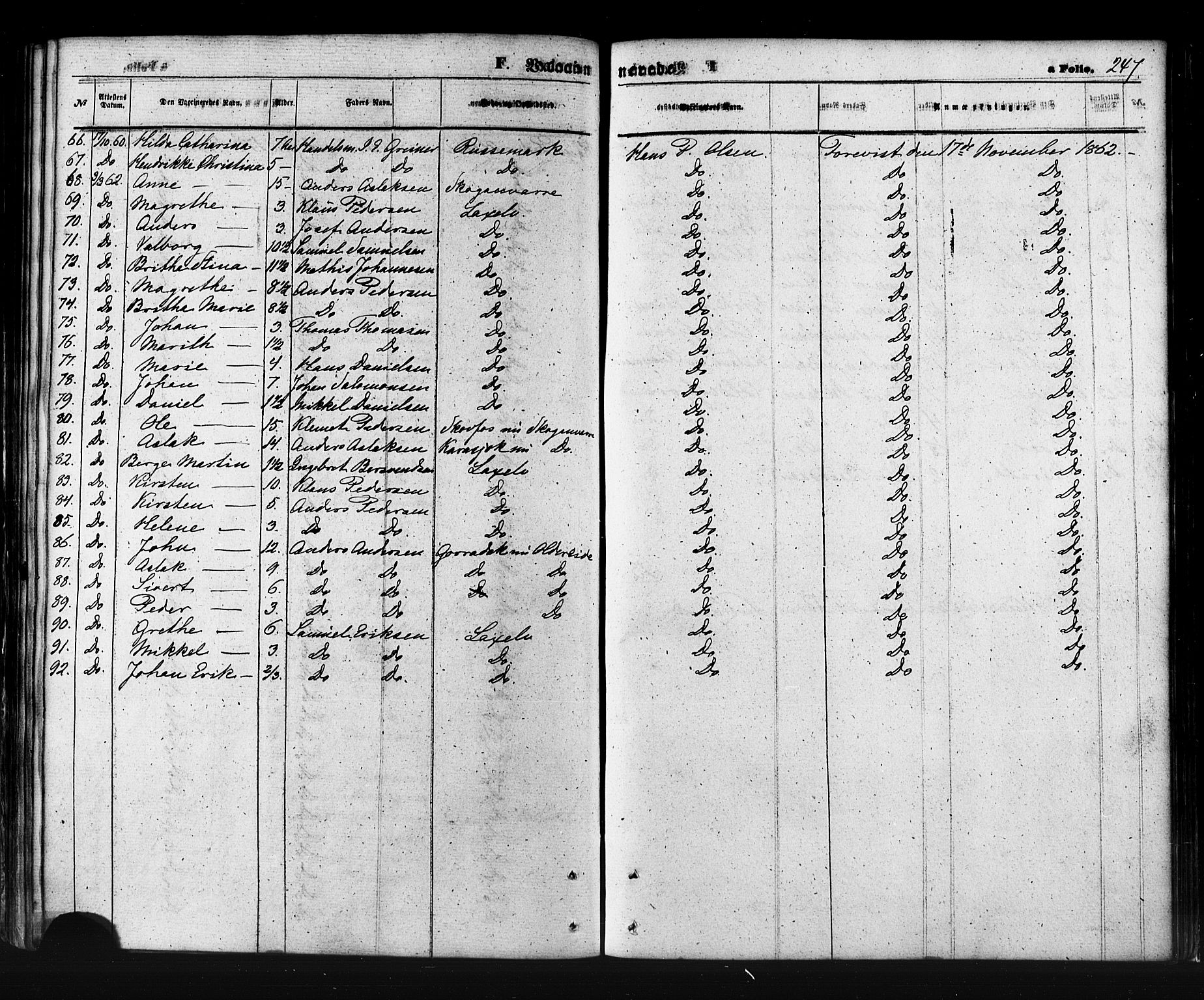 Kistrand/Porsanger sokneprestembete, AV/SATØ-S-1351/H/Ha/L0005.kirke: Parish register (official) no. 5, 1860-1874, p. 247