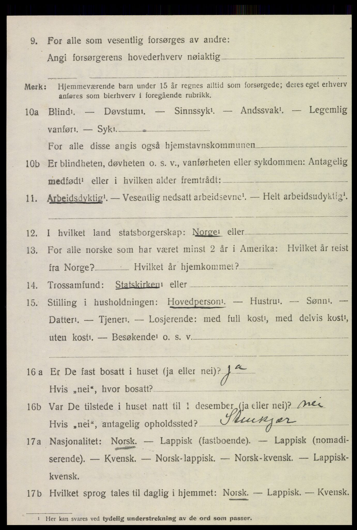 SAT, 1920 census for Snåsa, 1920, p. 3443