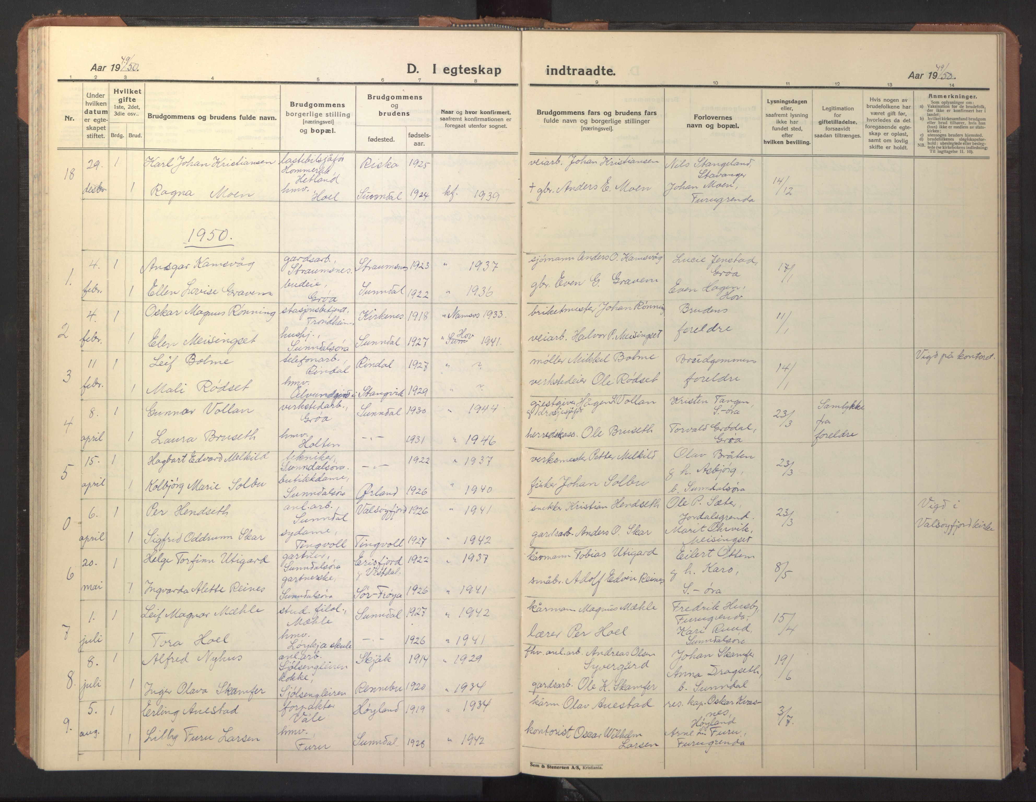 Ministerialprotokoller, klokkerbøker og fødselsregistre - Møre og Romsdal, AV/SAT-A-1454/590/L1018: Parish register (copy) no. 590C03, 1922-1950