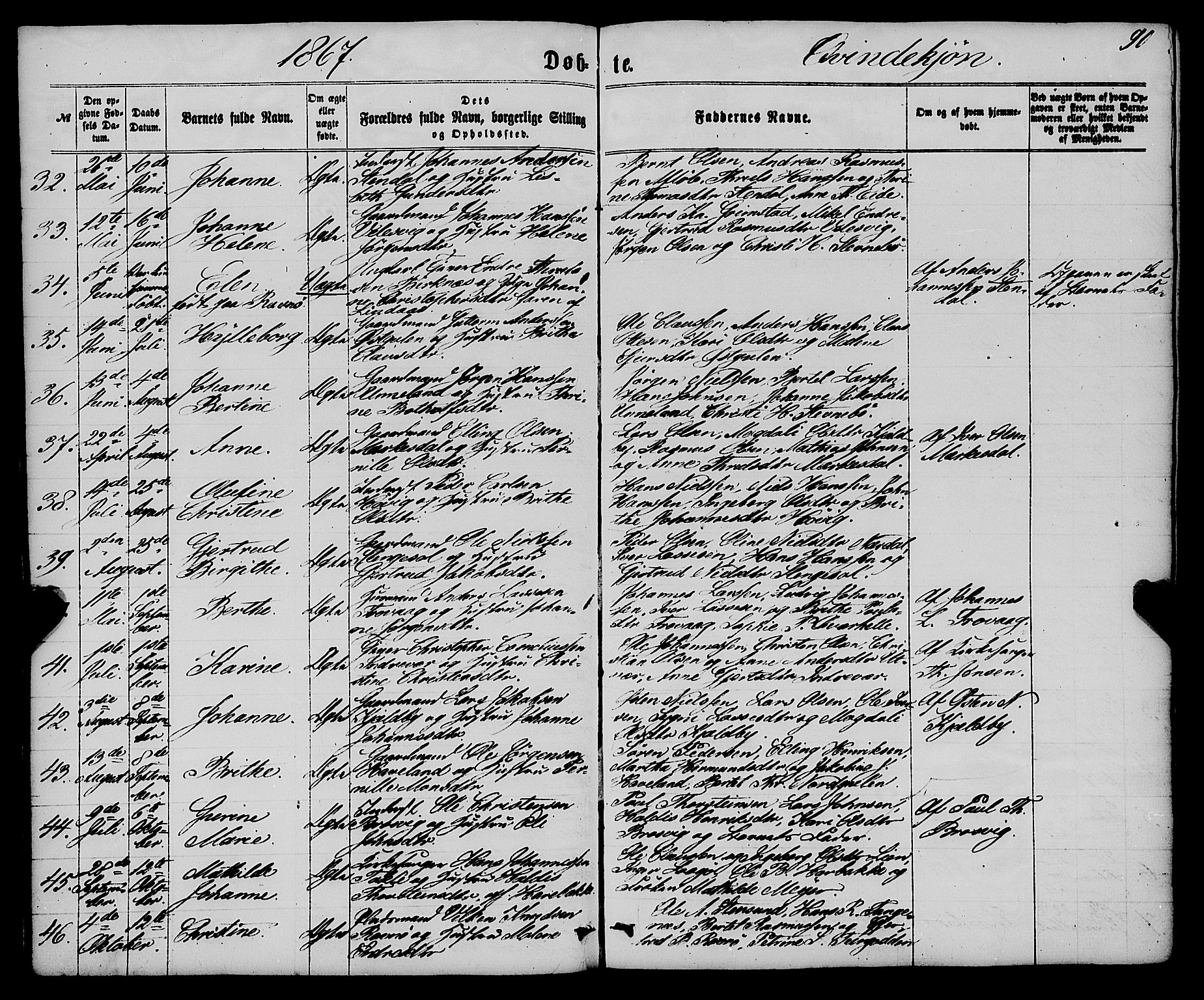 Gulen sokneprestembete, AV/SAB-A-80201/H/Haa/Haaa/L0022: Parish register (official) no. A 22, 1859-1869, p. 90