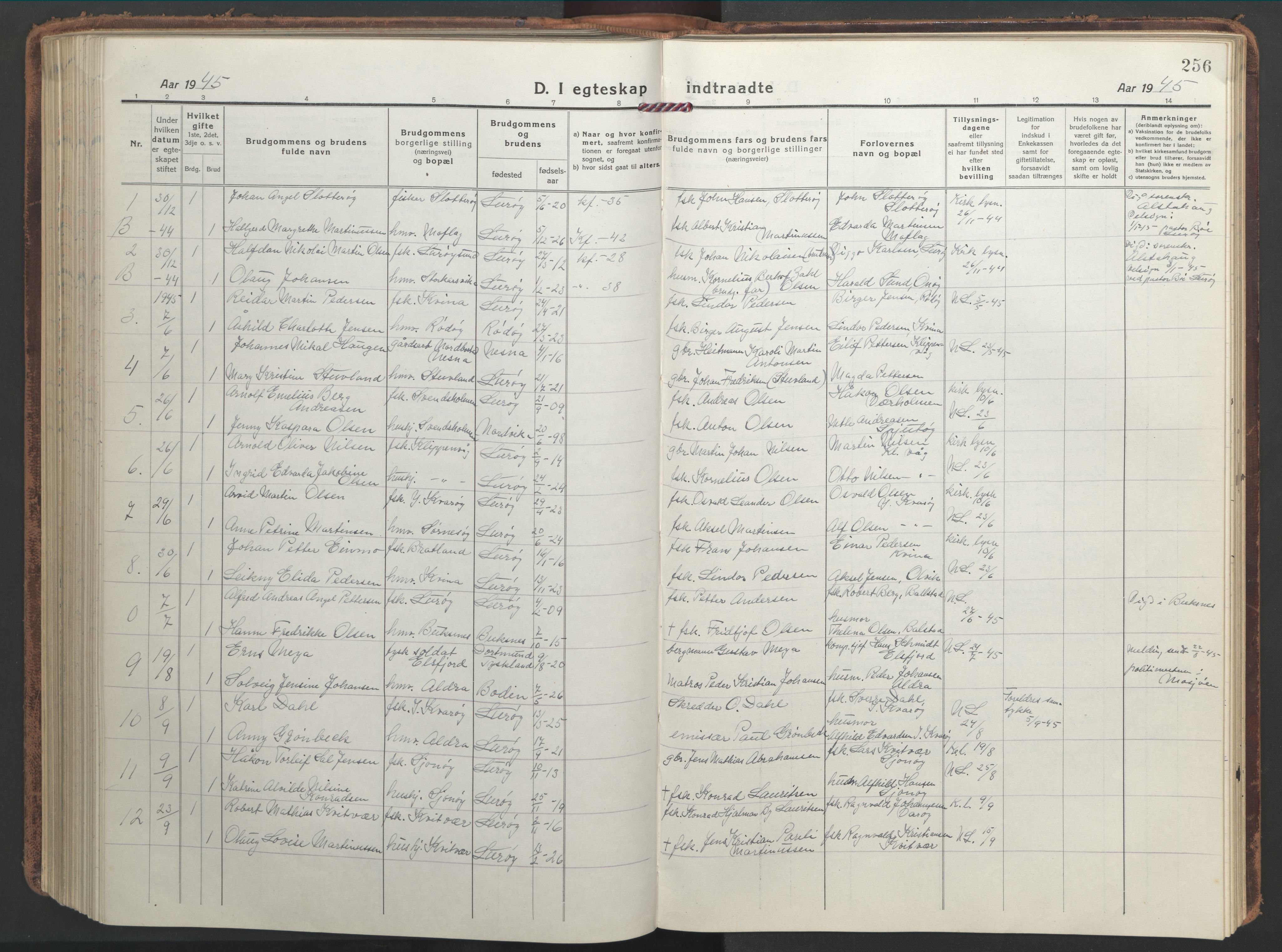 Ministerialprotokoller, klokkerbøker og fødselsregistre - Nordland, SAT/A-1459/839/L0574: Parish register (copy) no. 839C04, 1918-1950, p. 256