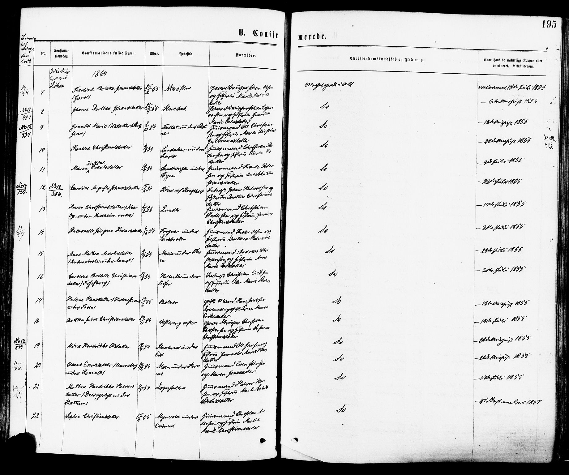 Høland prestekontor Kirkebøker, AV/SAO-A-10346a/F/Fa/L0012.a: Parish register (official) no. I 12A, 1869-1879, p. 195