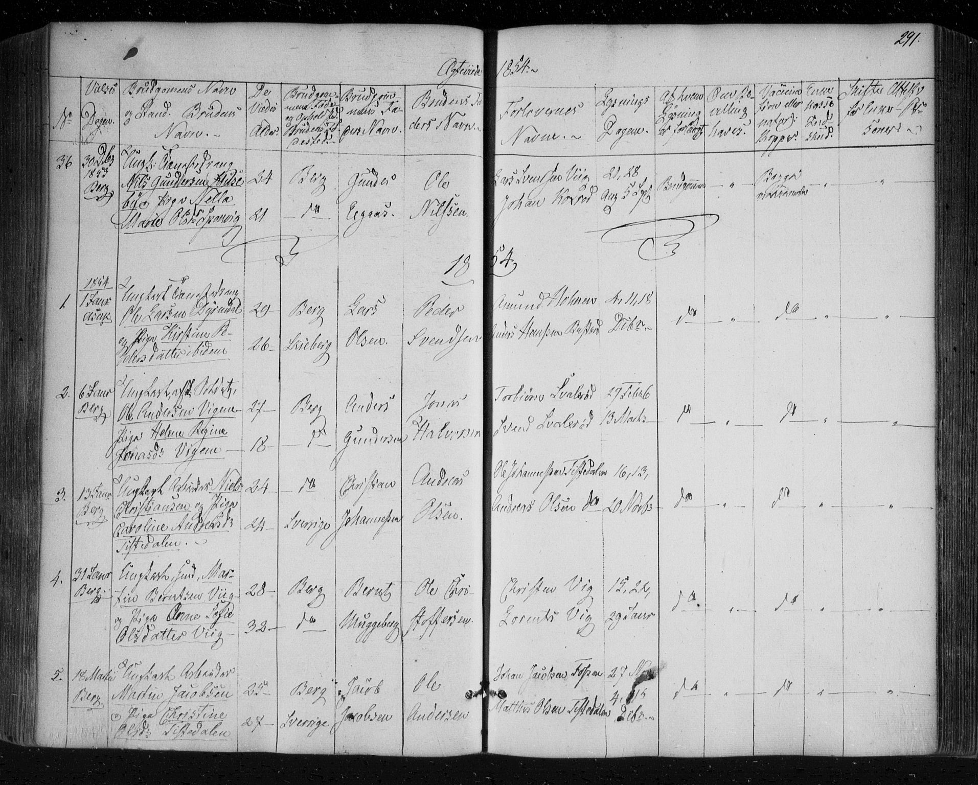 Berg prestekontor Kirkebøker, SAO/A-10902/F/Fa/L0004: Parish register (official) no. I 4, 1843-1860, p. 291