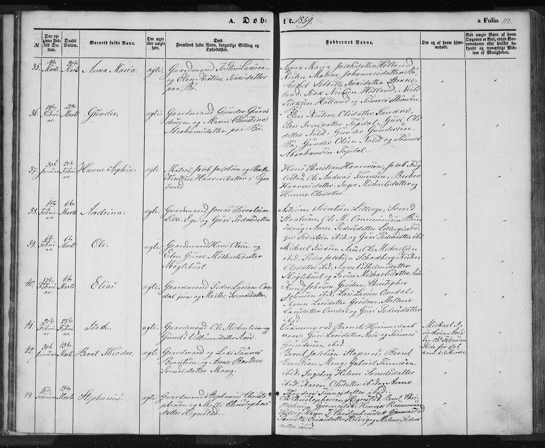 Eigersund sokneprestkontor, AV/SAST-A-101807/S08/L0012: Parish register (official) no. A 12.1, 1850-1865, p. 112