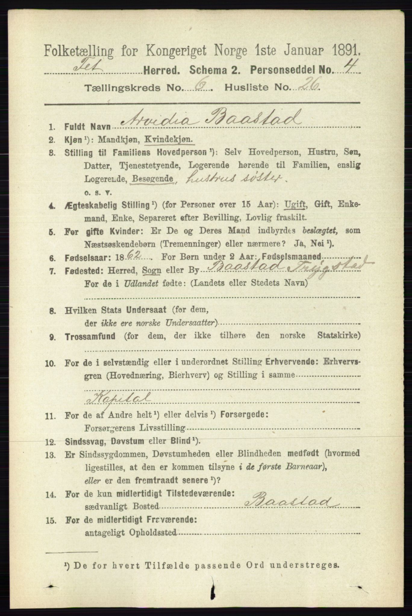 RA, 1891 census for 0227 Fet, 1891, p. 2107