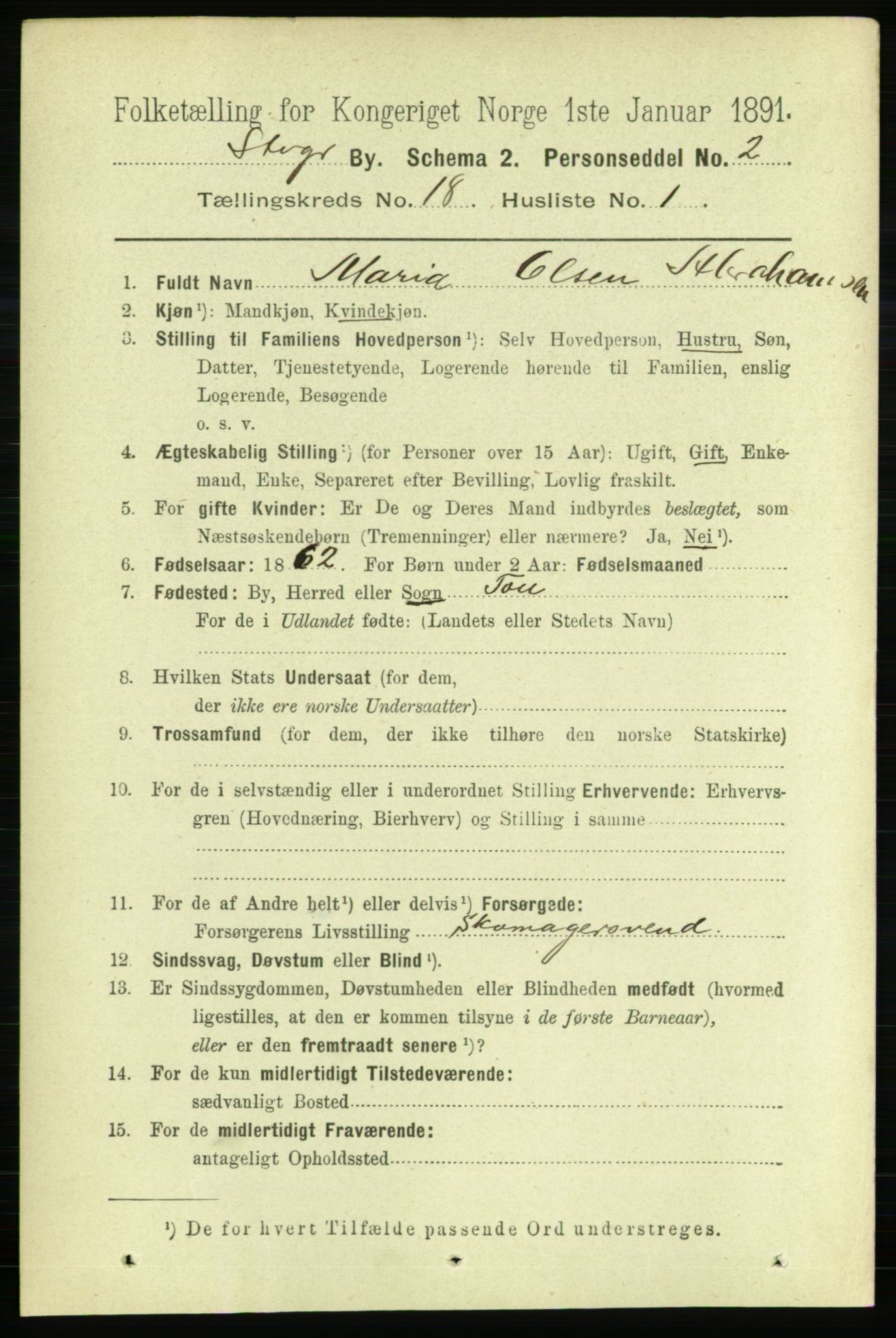 RA, 1891 census for 1103 Stavanger, 1891, p. 21129