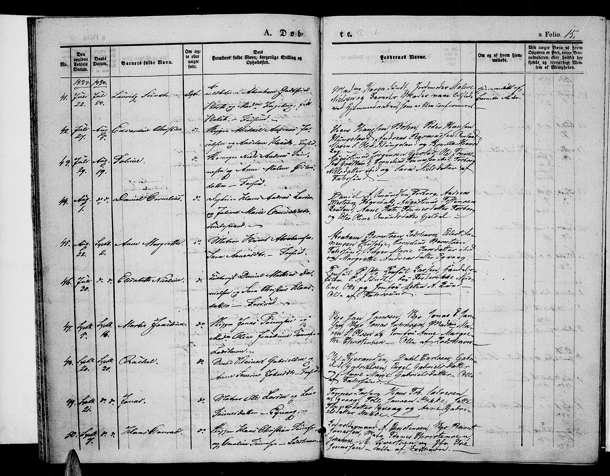 Farsund sokneprestkontor, SAK/1111-0009/F/Fa/L0003: Parish register (official) no. A 3, 1836-1846, p. 15