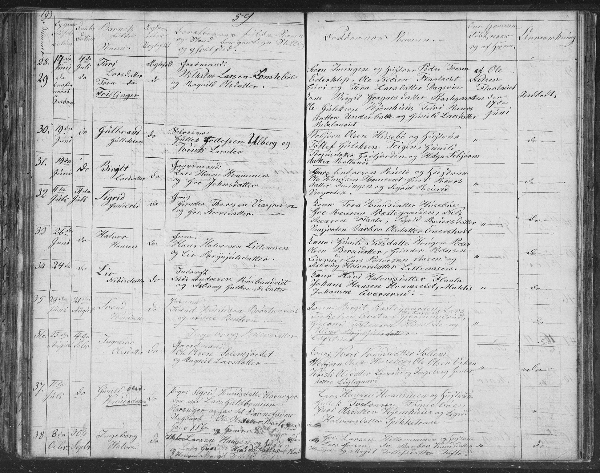 Nore kirkebøker, AV/SAKO-A-238/F/Fc/L0002: Parish register (official) no. III 2, 1836-1861, p. 193