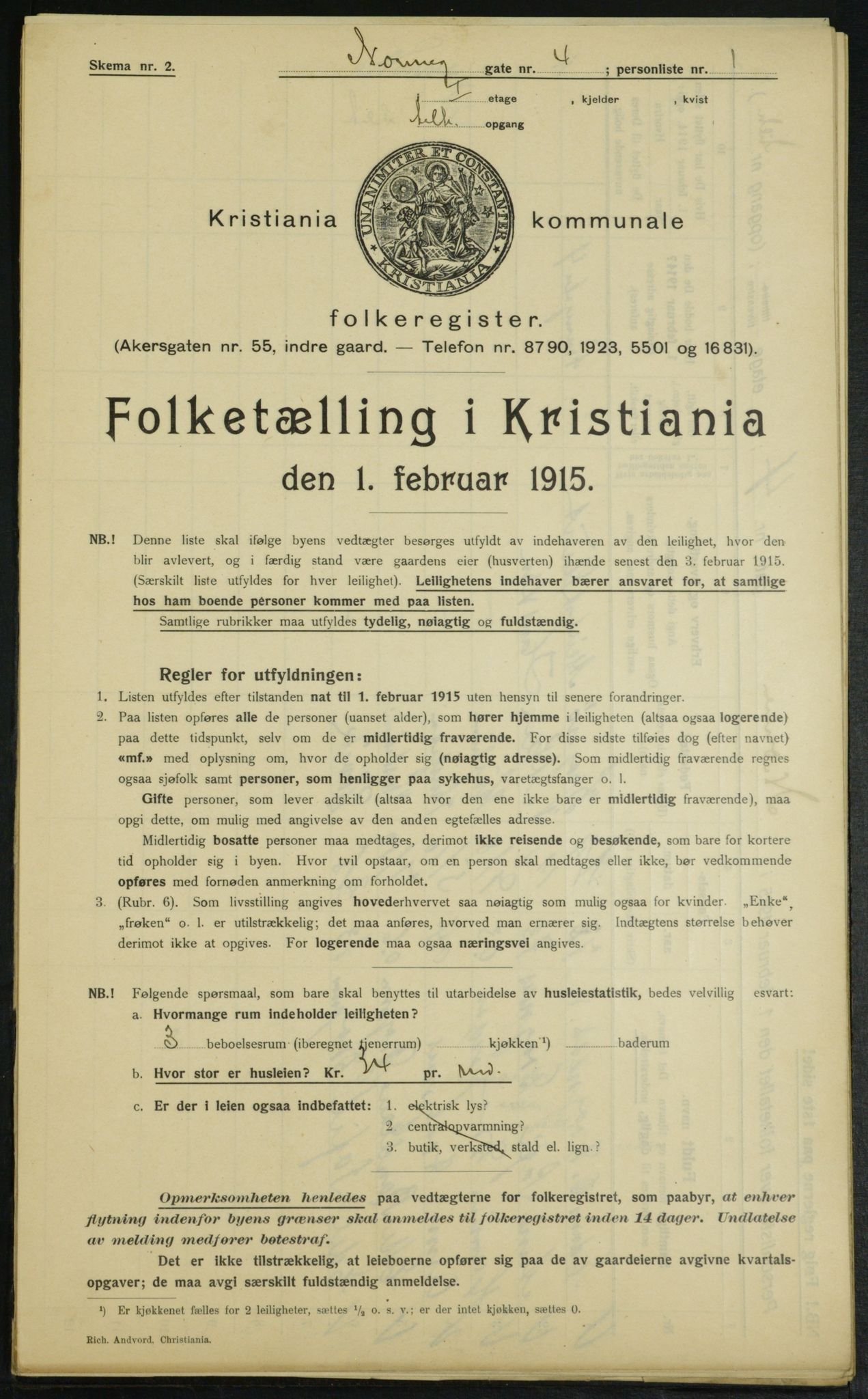 OBA, Municipal Census 1915 for Kristiania, 1915, p. 70819