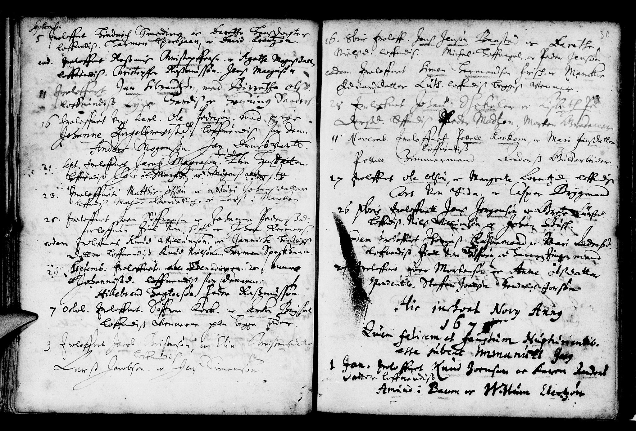 Domkirken sokneprestembete, SAB/A-74801/H/Haa/L0006: Parish register (official) no. A 6, 1663-1683, p. 30