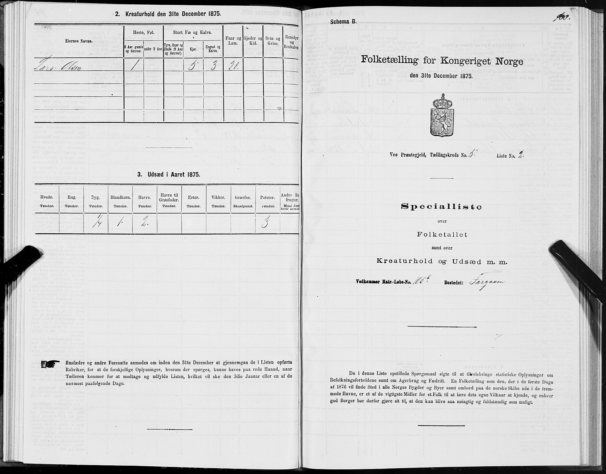 SAT, 1875 census for 1541P Veøy, 1875, p. 3100