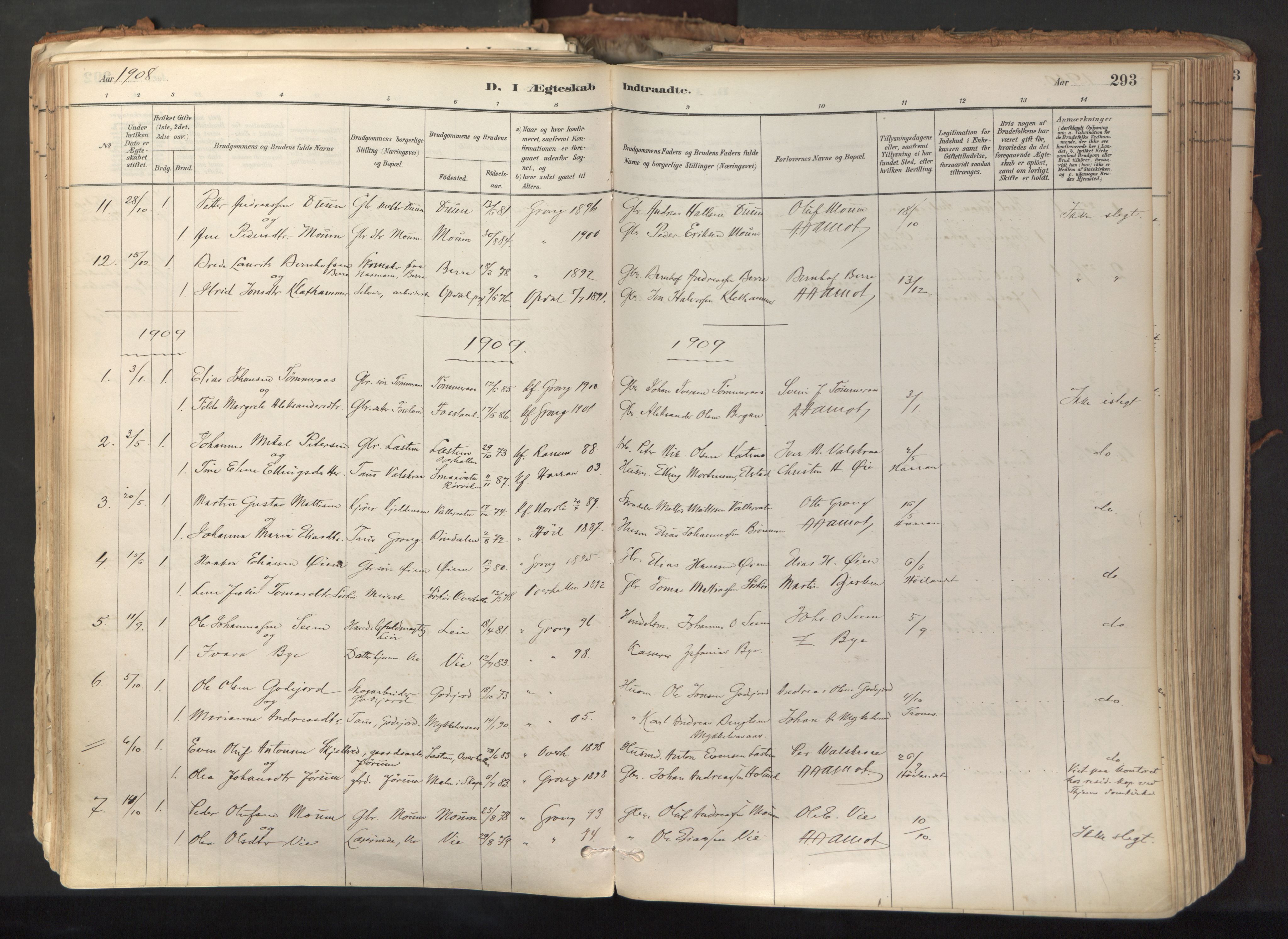 Ministerialprotokoller, klokkerbøker og fødselsregistre - Nord-Trøndelag, SAT/A-1458/758/L0519: Parish register (official) no. 758A04, 1880-1926, p. 293
