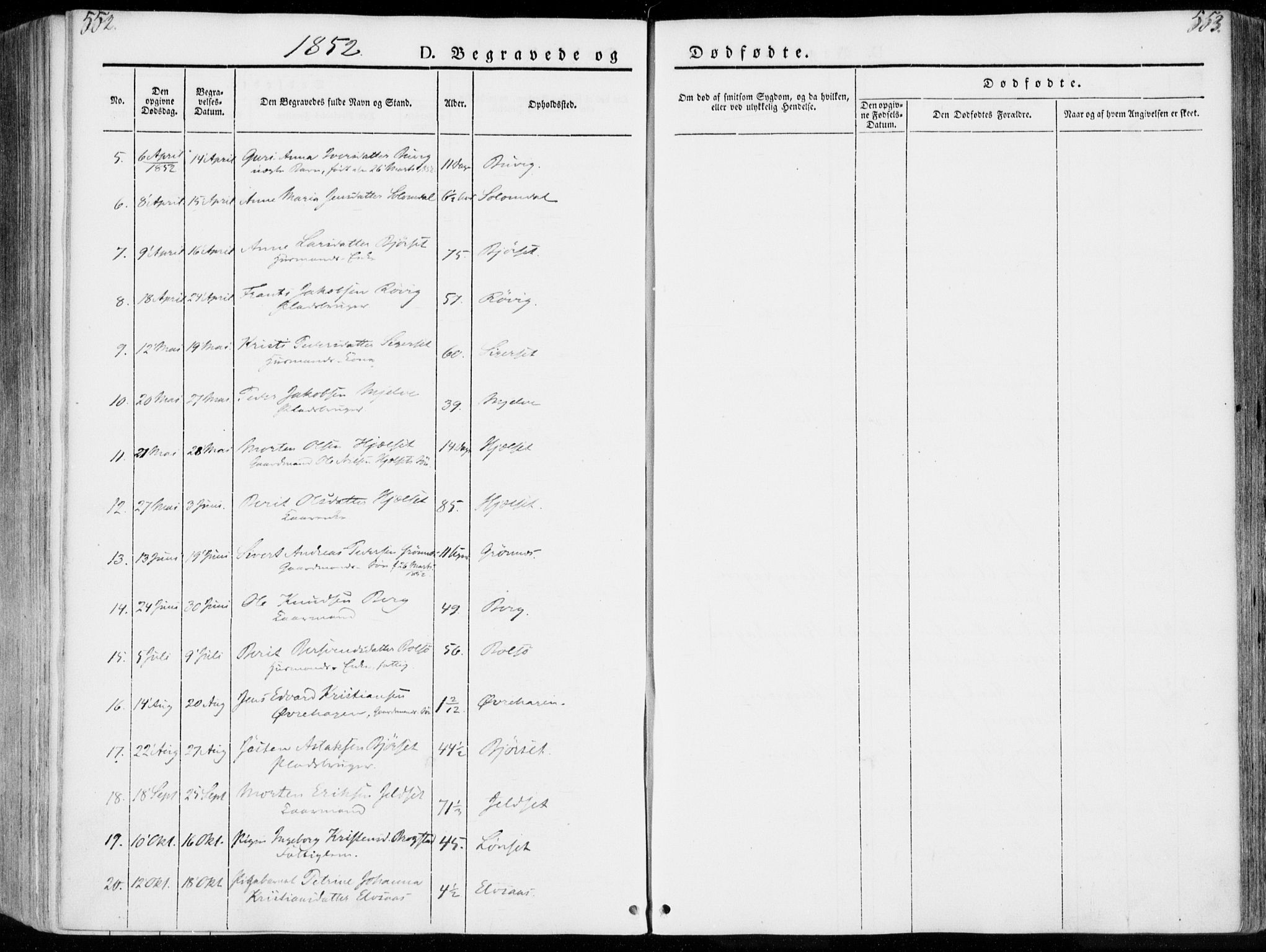 Ministerialprotokoller, klokkerbøker og fødselsregistre - Møre og Romsdal, SAT/A-1454/555/L0653: Parish register (official) no. 555A04, 1843-1869, p. 552-553