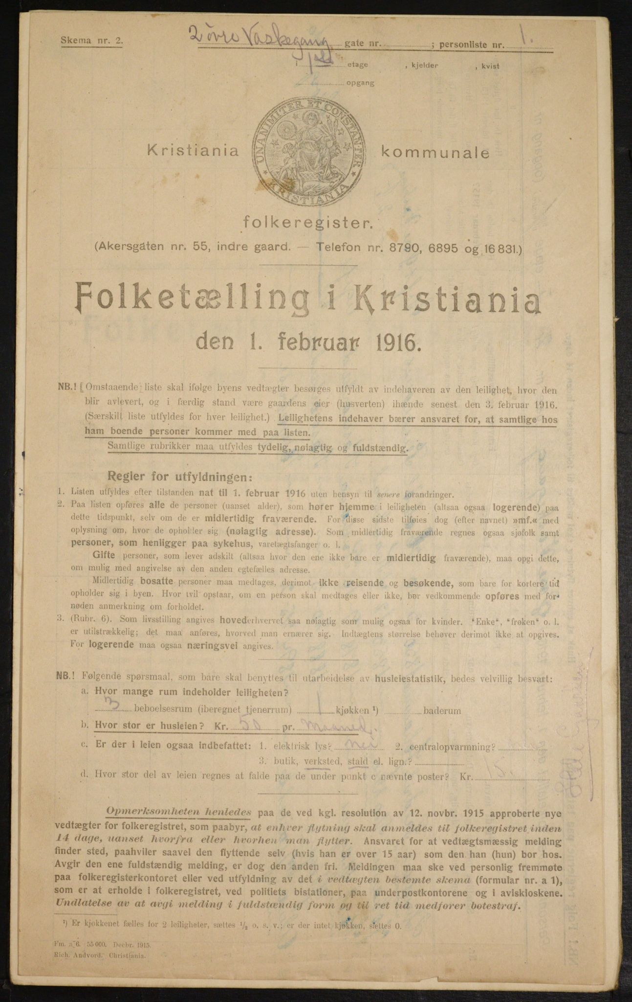 OBA, Municipal Census 1916 for Kristiania, 1916, p. 133732