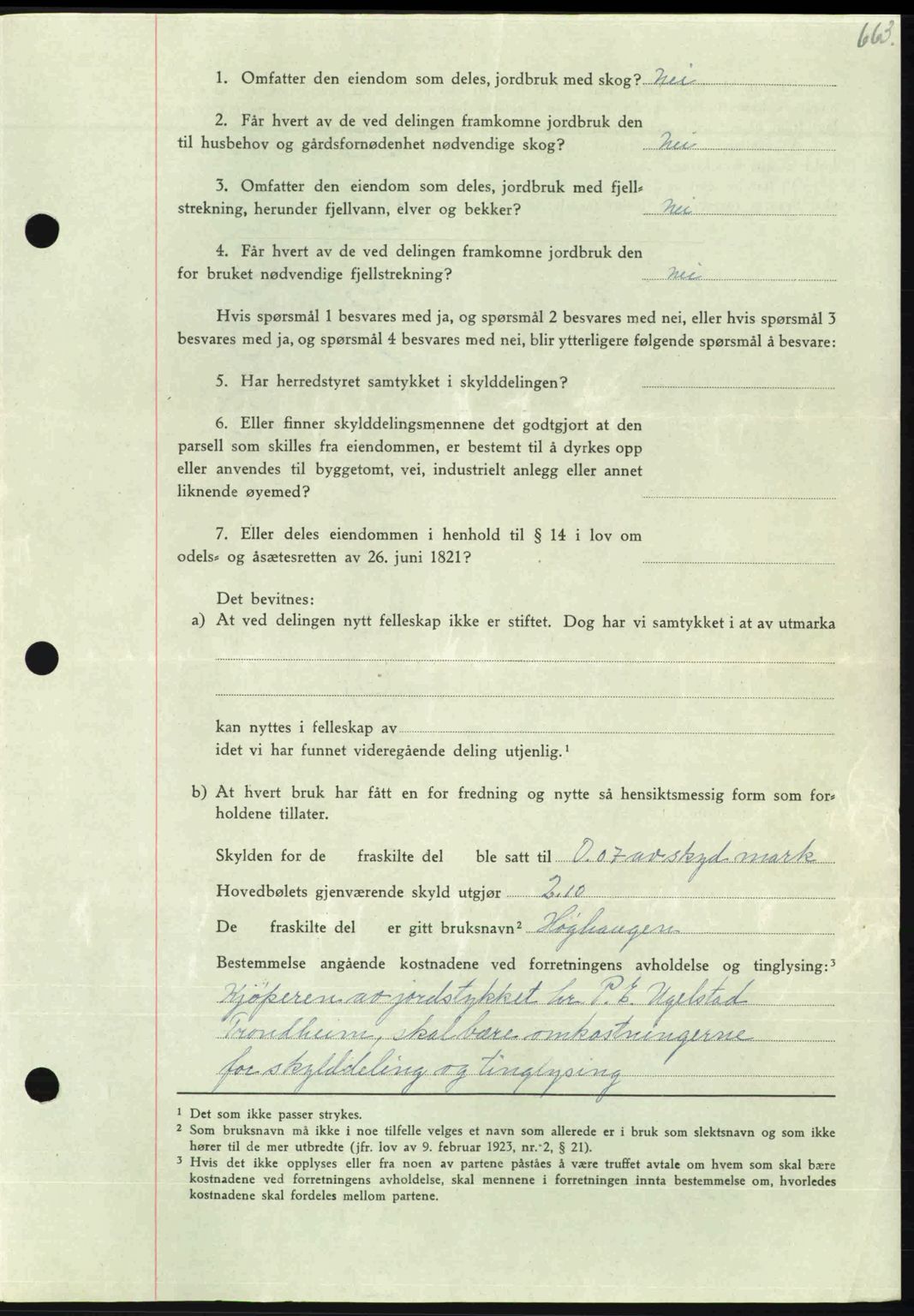 Nordmøre sorenskriveri, AV/SAT-A-4132/1/2/2Ca: Mortgage book no. A104, 1947-1947, Diary no: : 876/1947