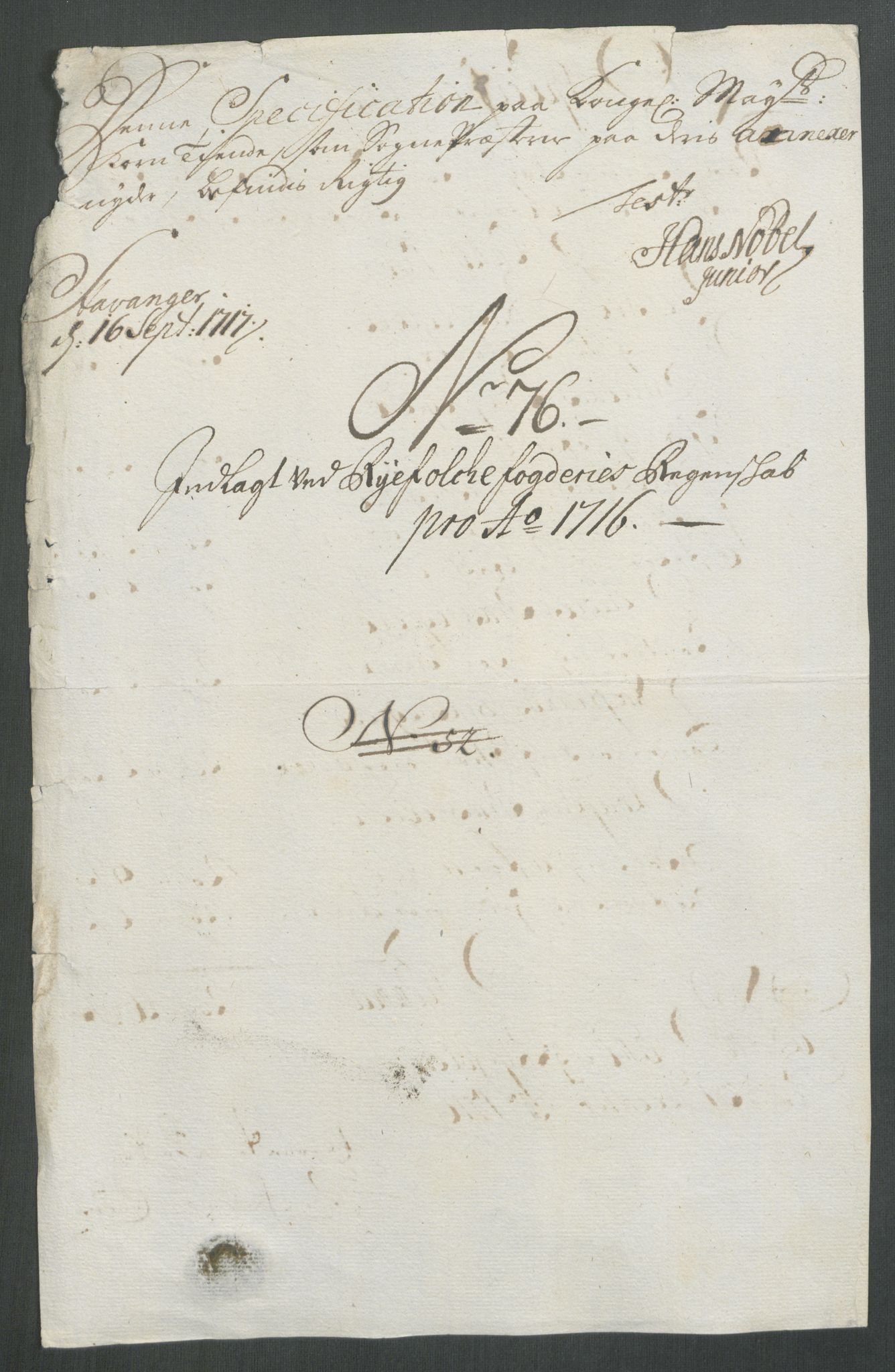 Rentekammeret inntil 1814, Reviderte regnskaper, Fogderegnskap, AV/RA-EA-4092/R47/L2869: Fogderegnskap Ryfylke, 1716, p. 357