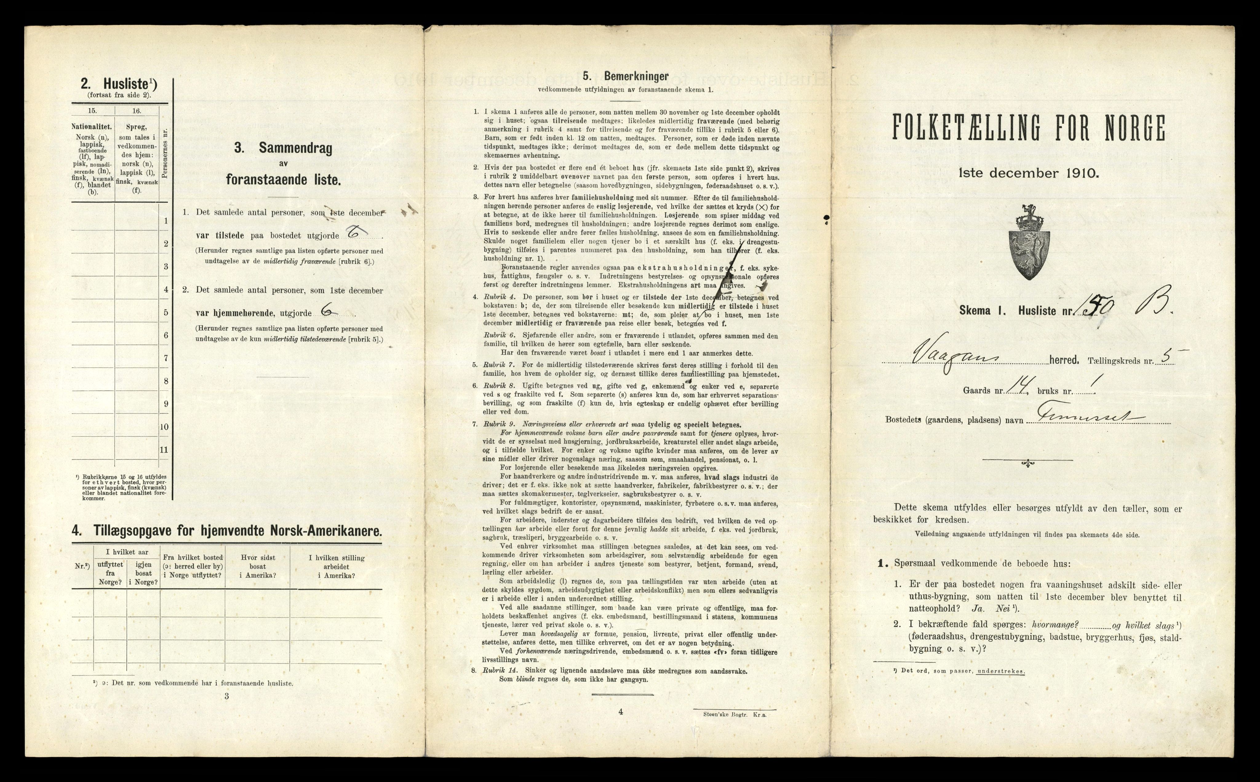 RA, 1910 census for Vågan, 1910, p. 745