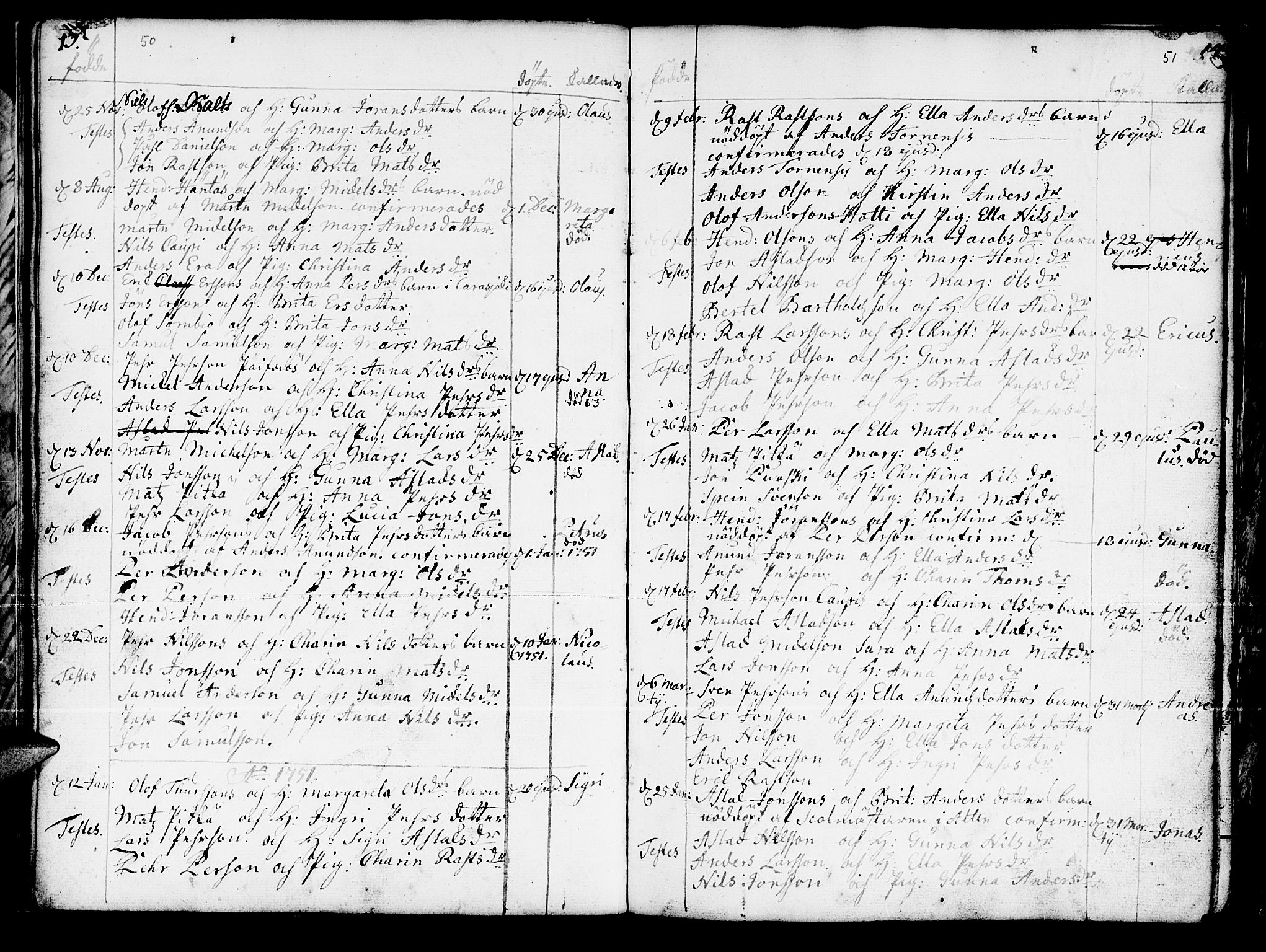 Kautokeino sokneprestembete, SATØ/S-1340/H/Ha/L0001.kirke: Parish register (official) no. 1, 1723-1776, p. 50-51