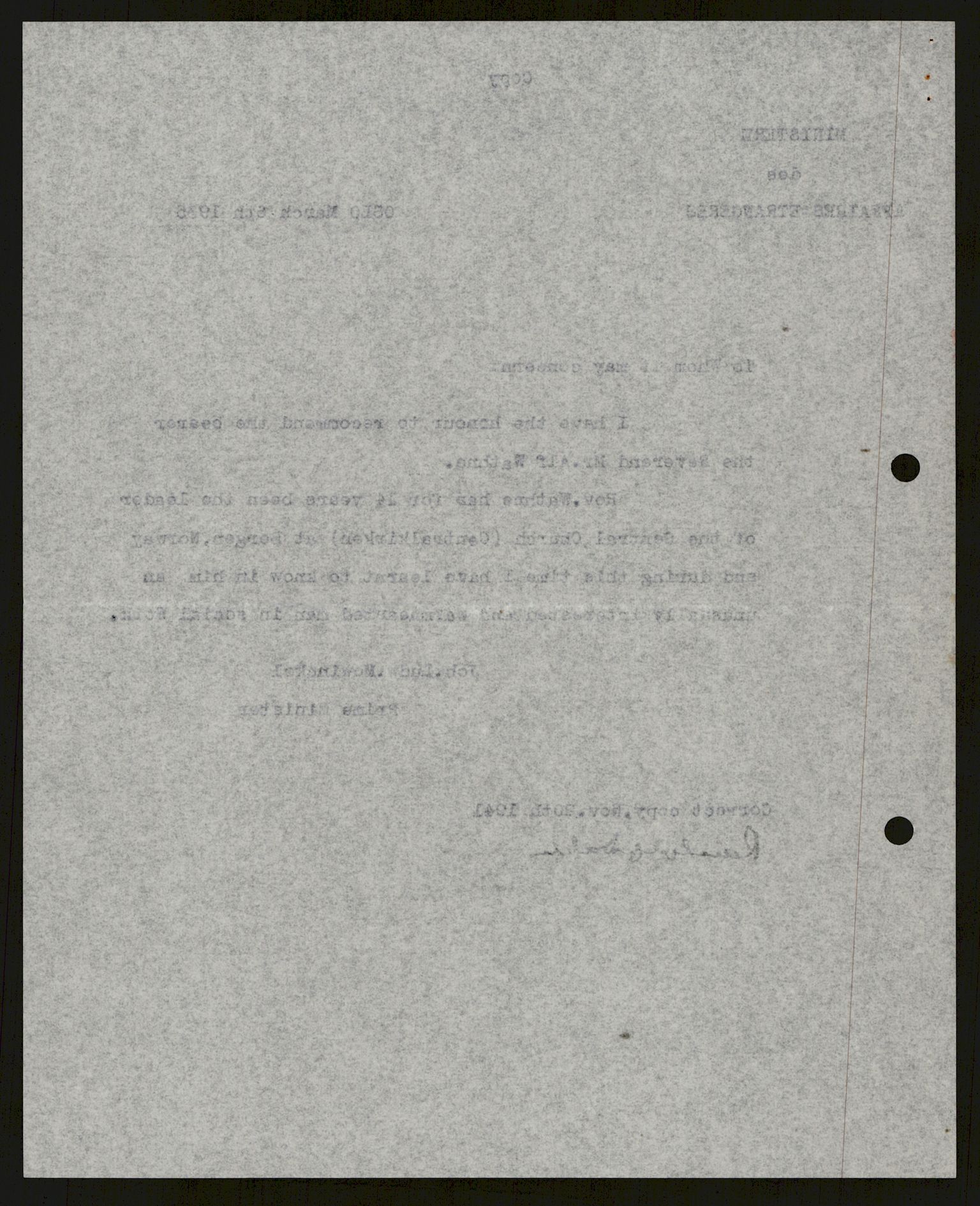 Lie, Trygve, AV/RA-PA-1407/D/L0004: Blandet korrespondanse., 1941-1957, p. 744