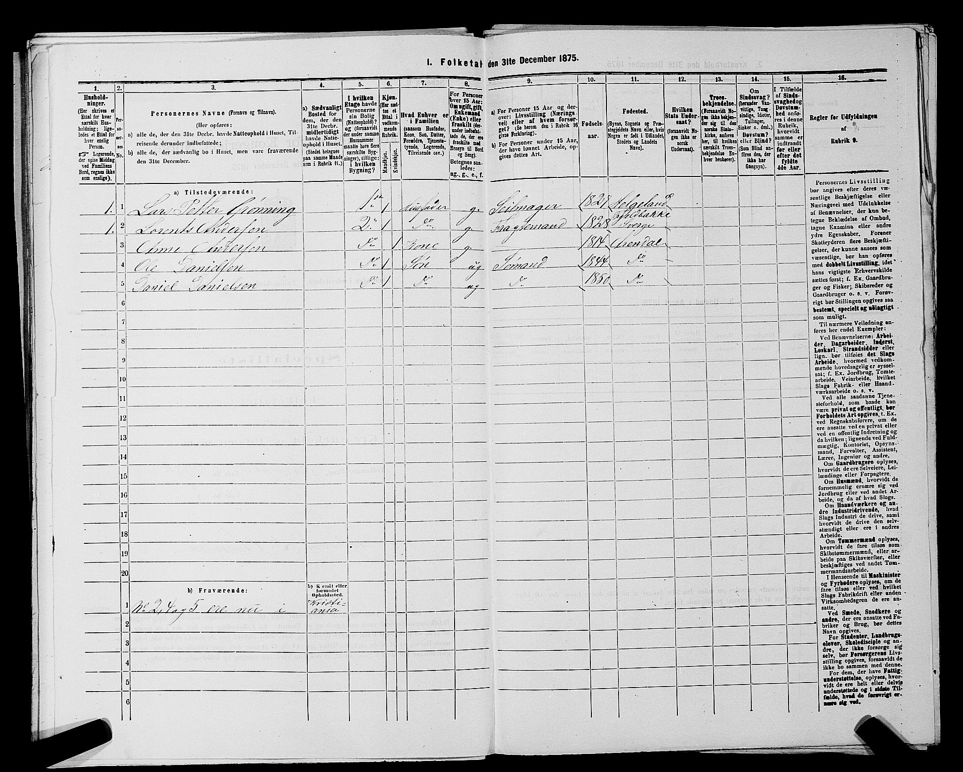 RA, 1875 census for 0101P Fredrikshald, 1875, p. 170