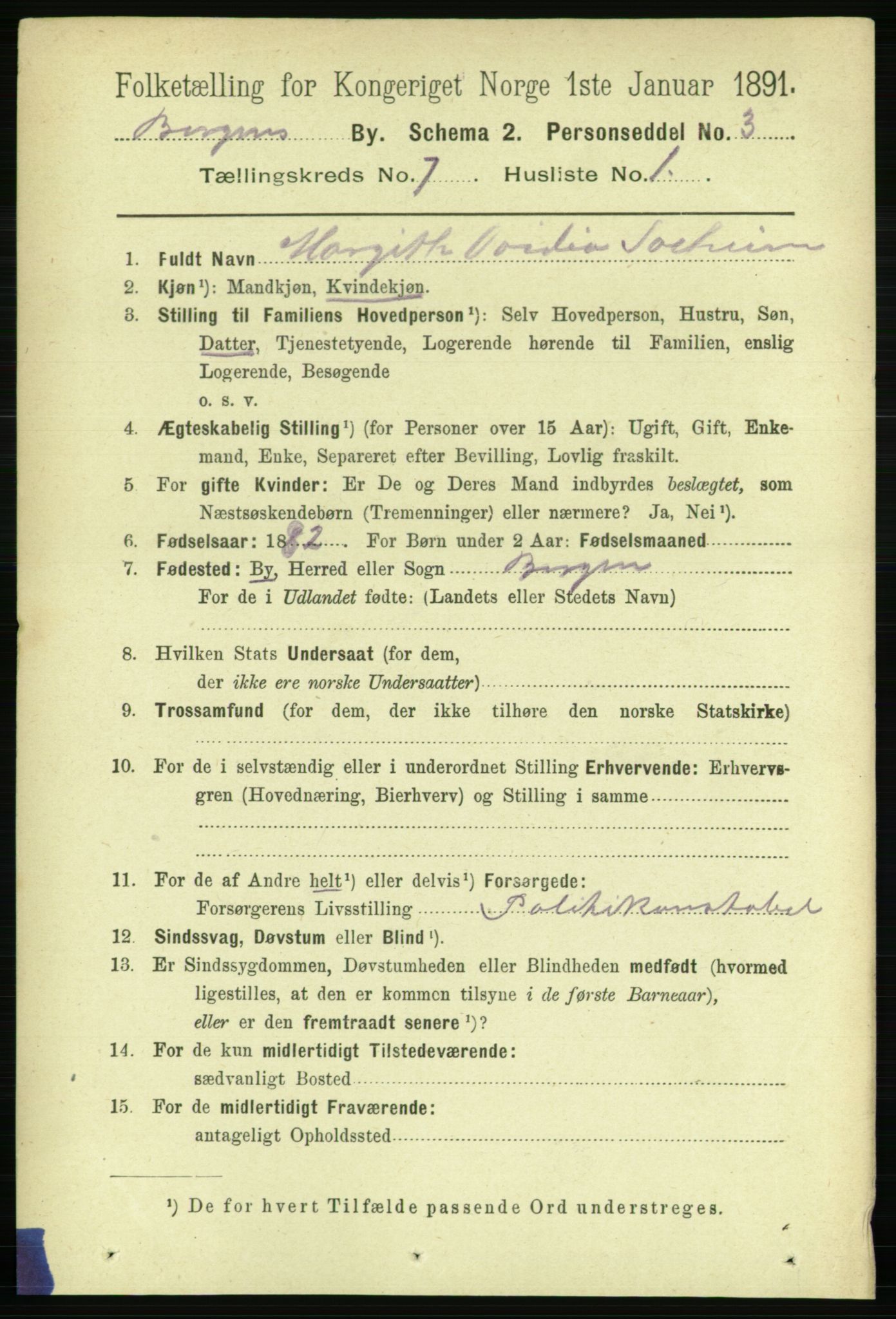 RA, 1891 Census for 1301 Bergen, 1891, p. 15717