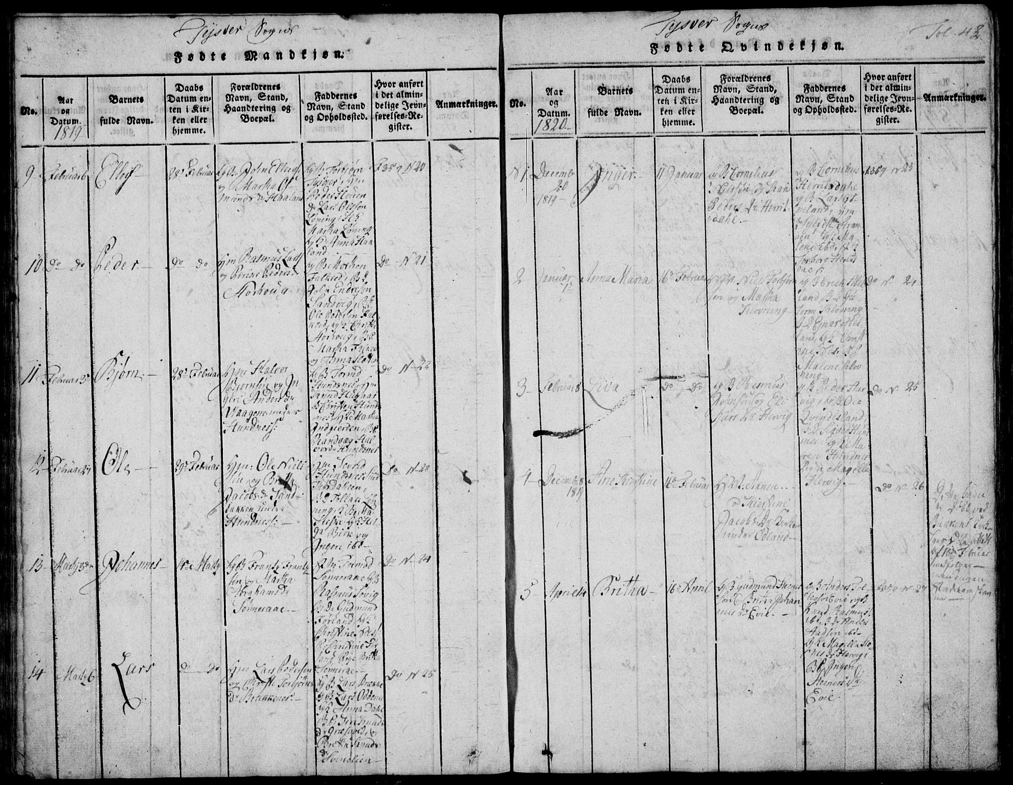 Skjold sokneprestkontor, SAST/A-101847/H/Ha/Hab/L0002: Parish register (copy) no. B 2 /1, 1815-1830, p. 48