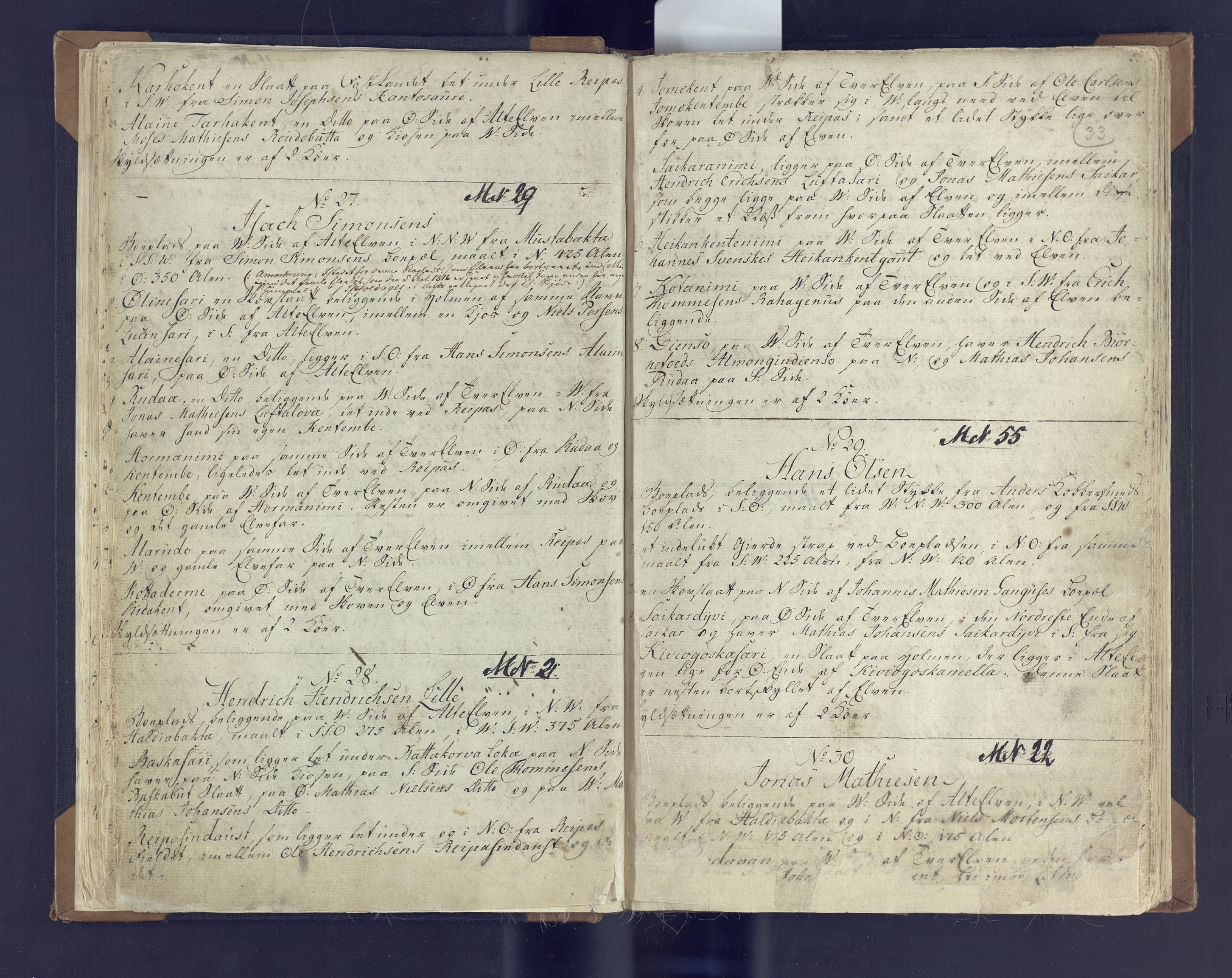Fylkesmannen i Finnmark, AV/SATØ-S-1120/1Coa/L2882: Landmålerprotokoll (i nærmagasinet/skannet), 1776-1845, p. 20