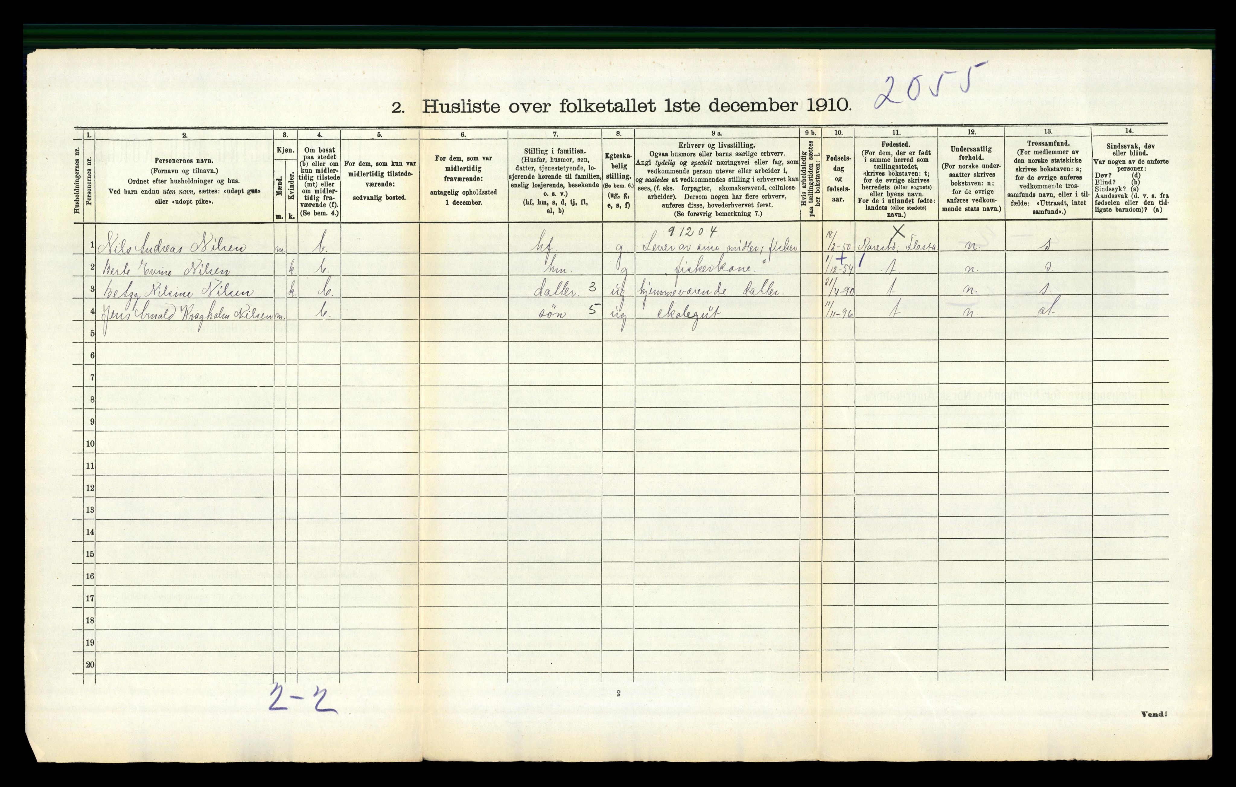 RA, 1910 census for Flosta, 1910, p. 178