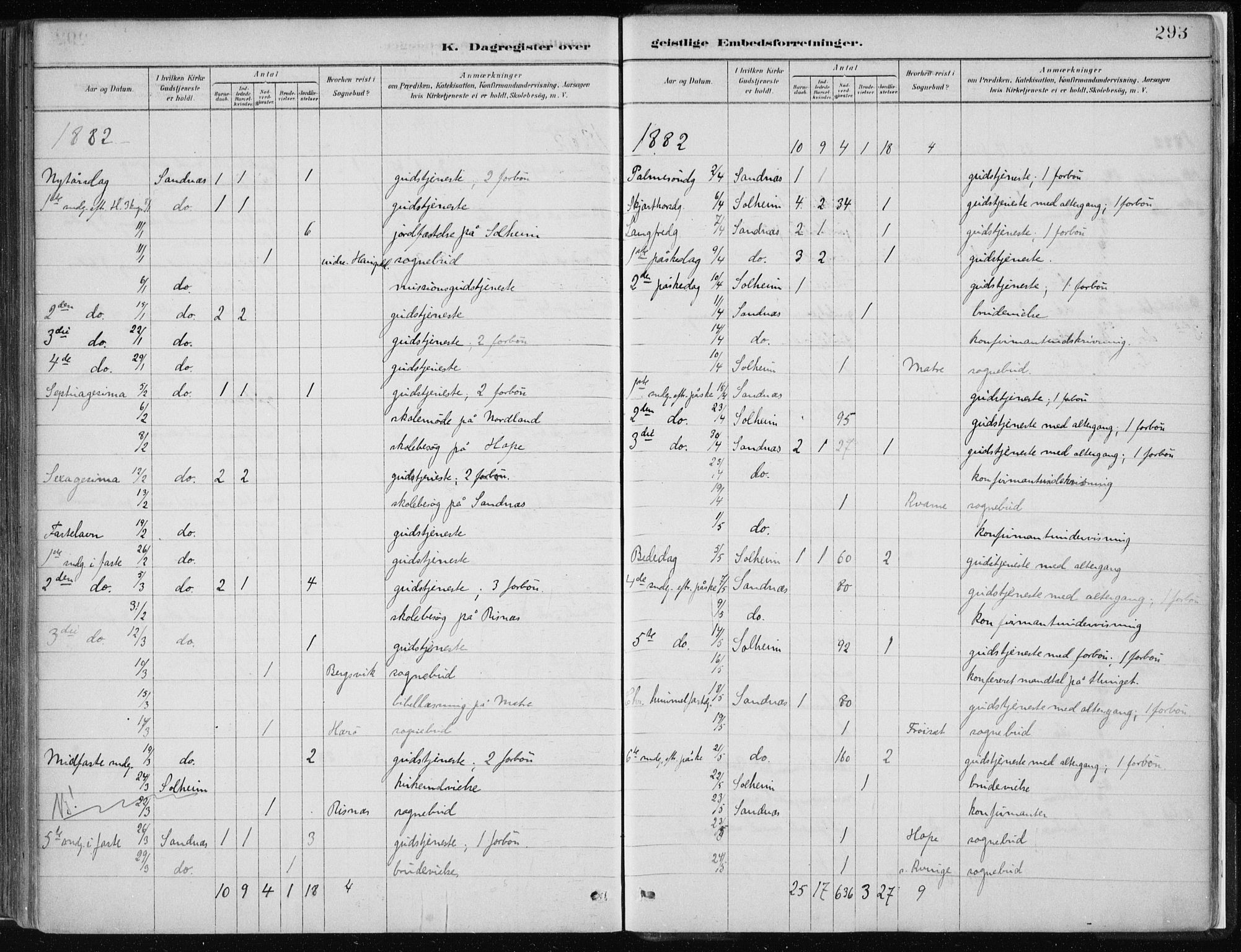 Masfjorden Sokneprestembete, SAB/A-77001: Parish register (official) no. B  1, 1876-1899, p. 293