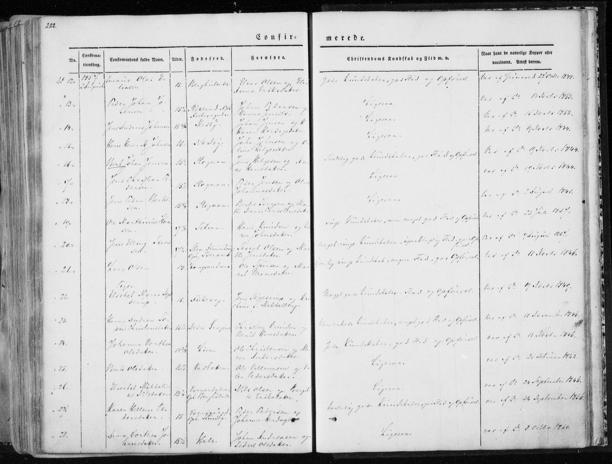 Ministerialprotokoller, klokkerbøker og fødselsregistre - Nordland, AV/SAT-A-1459/847/L0666: Parish register (official) no. 847A06, 1842-1871, p. 222