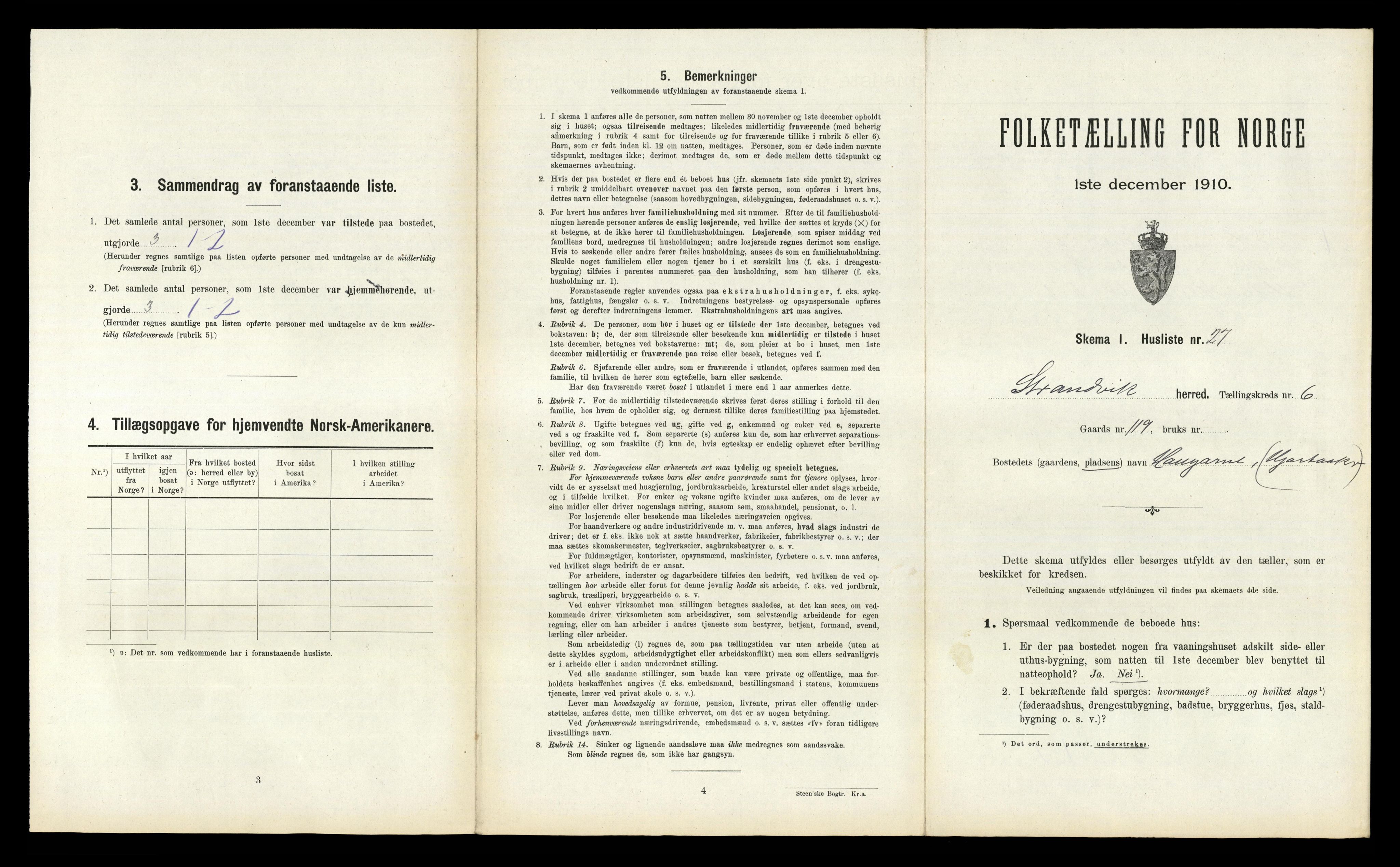 RA, 1910 census for Strandvik, 1910, p. 609