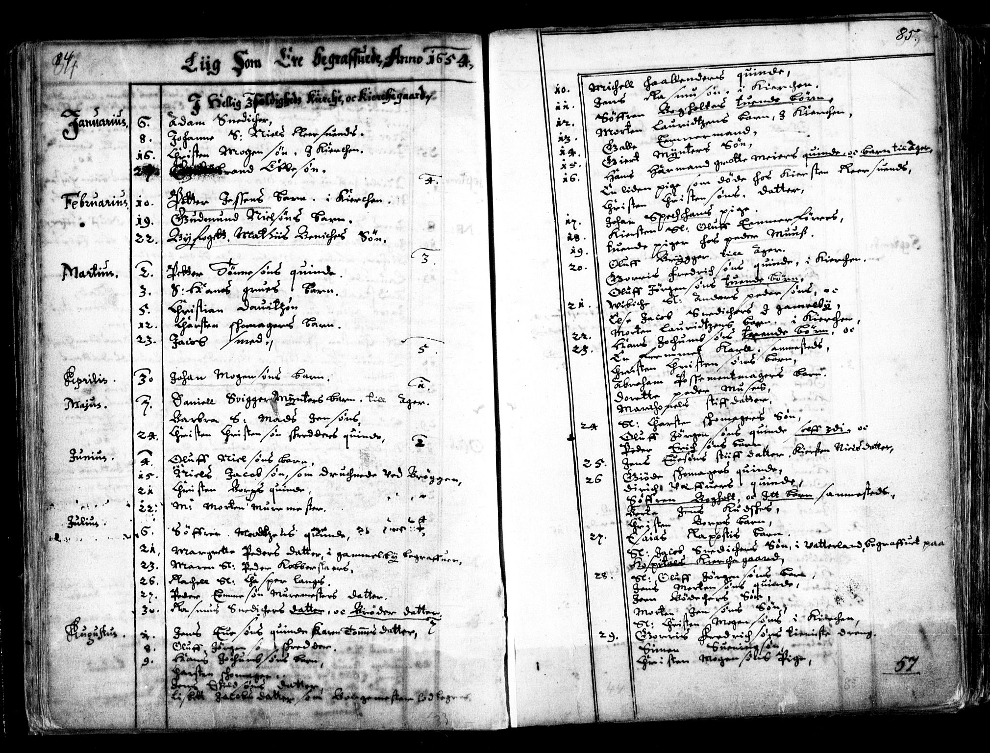 Oslo domkirke Kirkebøker, SAO/A-10752/F/Fa/L0001: Parish register (official) no. 1, 1648-1704, p. 84-85
