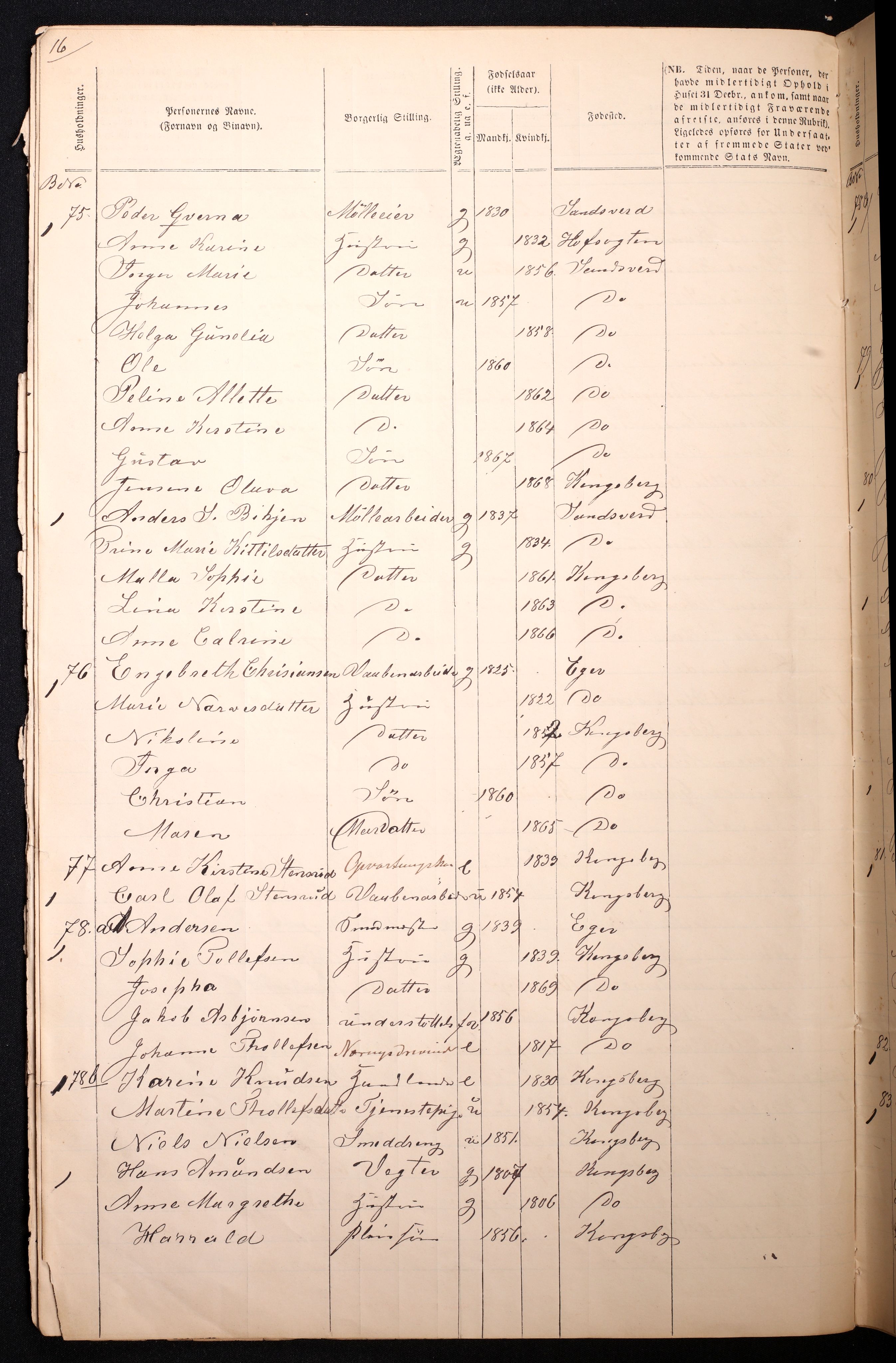 RA, 1870 census for 0604 Kongsberg, 1870, p. 18