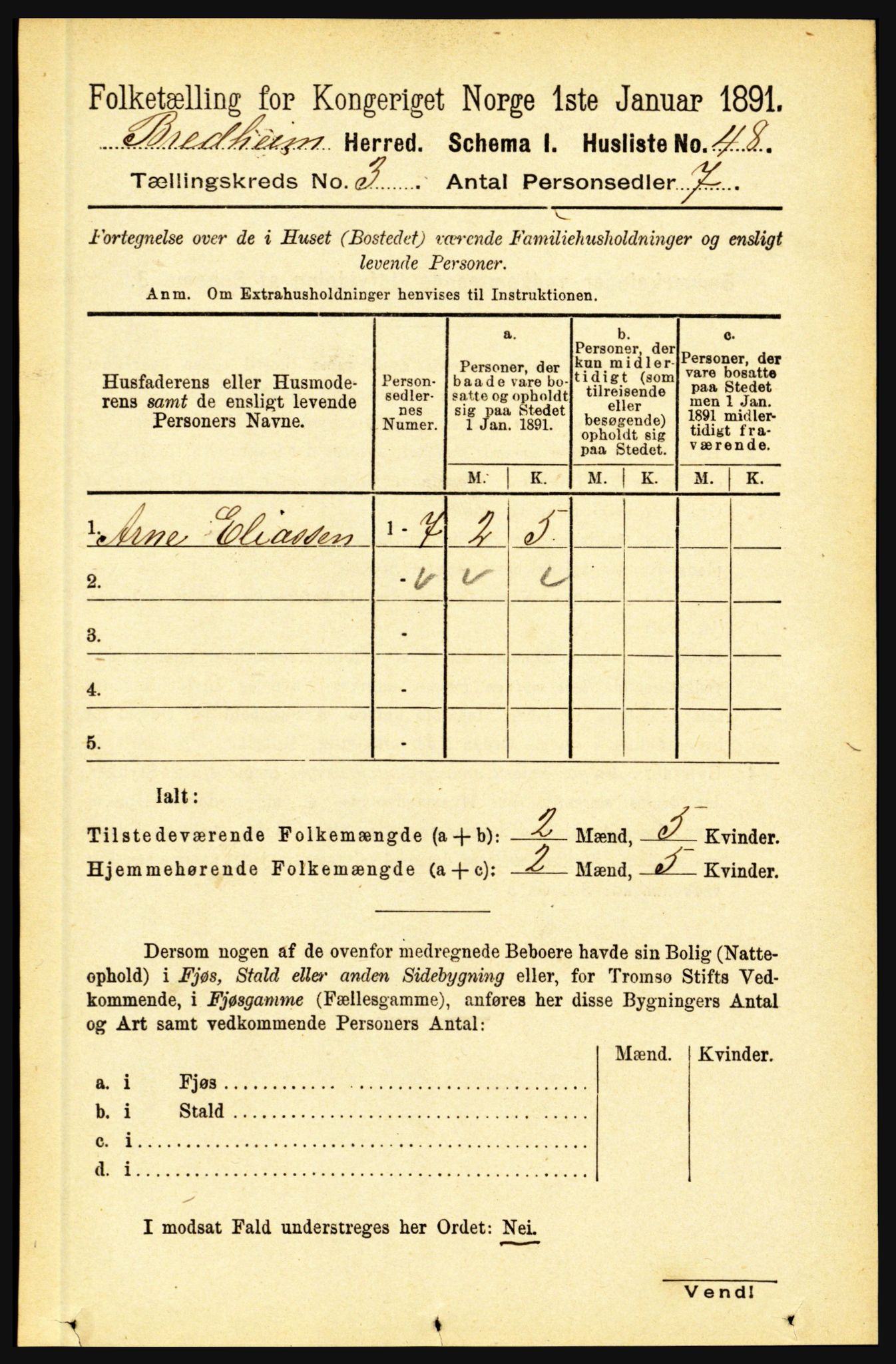 RA, 1891 census for 1446 Breim, 1891, p. 867