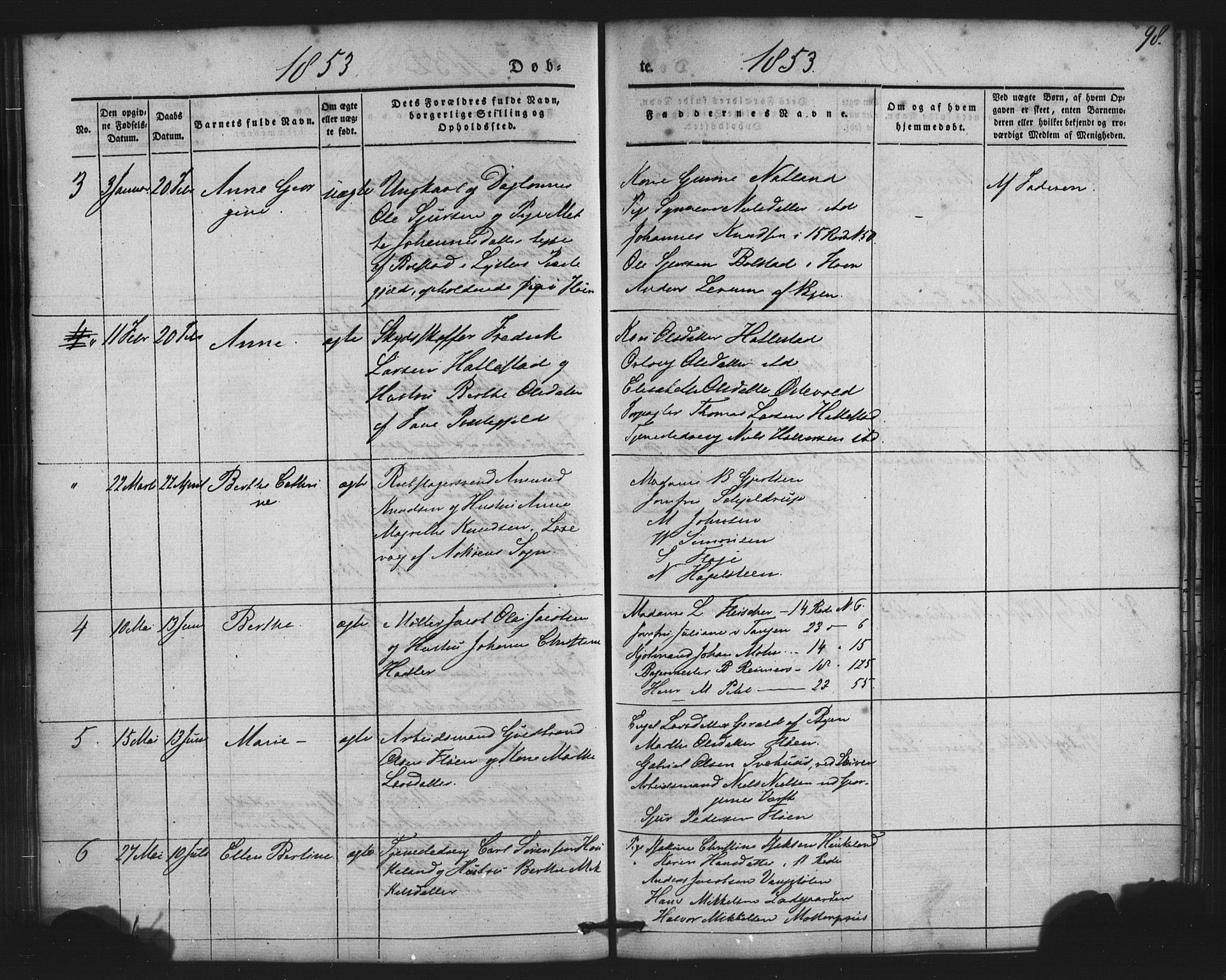 St. Jørgens hospital og Årstad sokneprestembete, AV/SAB-A-99934: Parish register (copy) no. A 2, 1843-1863, p. 98