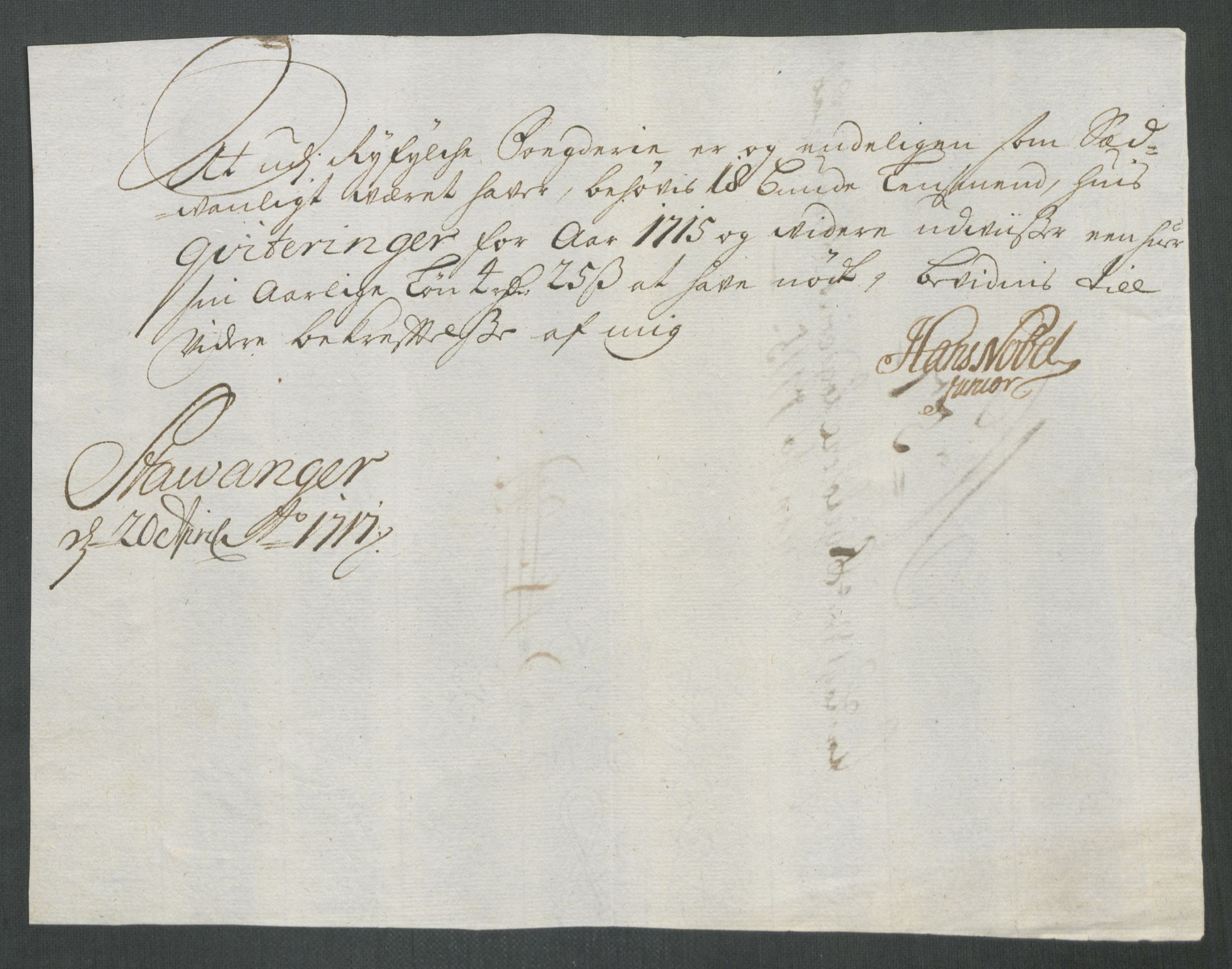 Rentekammeret inntil 1814, Reviderte regnskaper, Fogderegnskap, AV/RA-EA-4092/R47/L2868: Fogderegnskap Ryfylke, 1715, p. 326