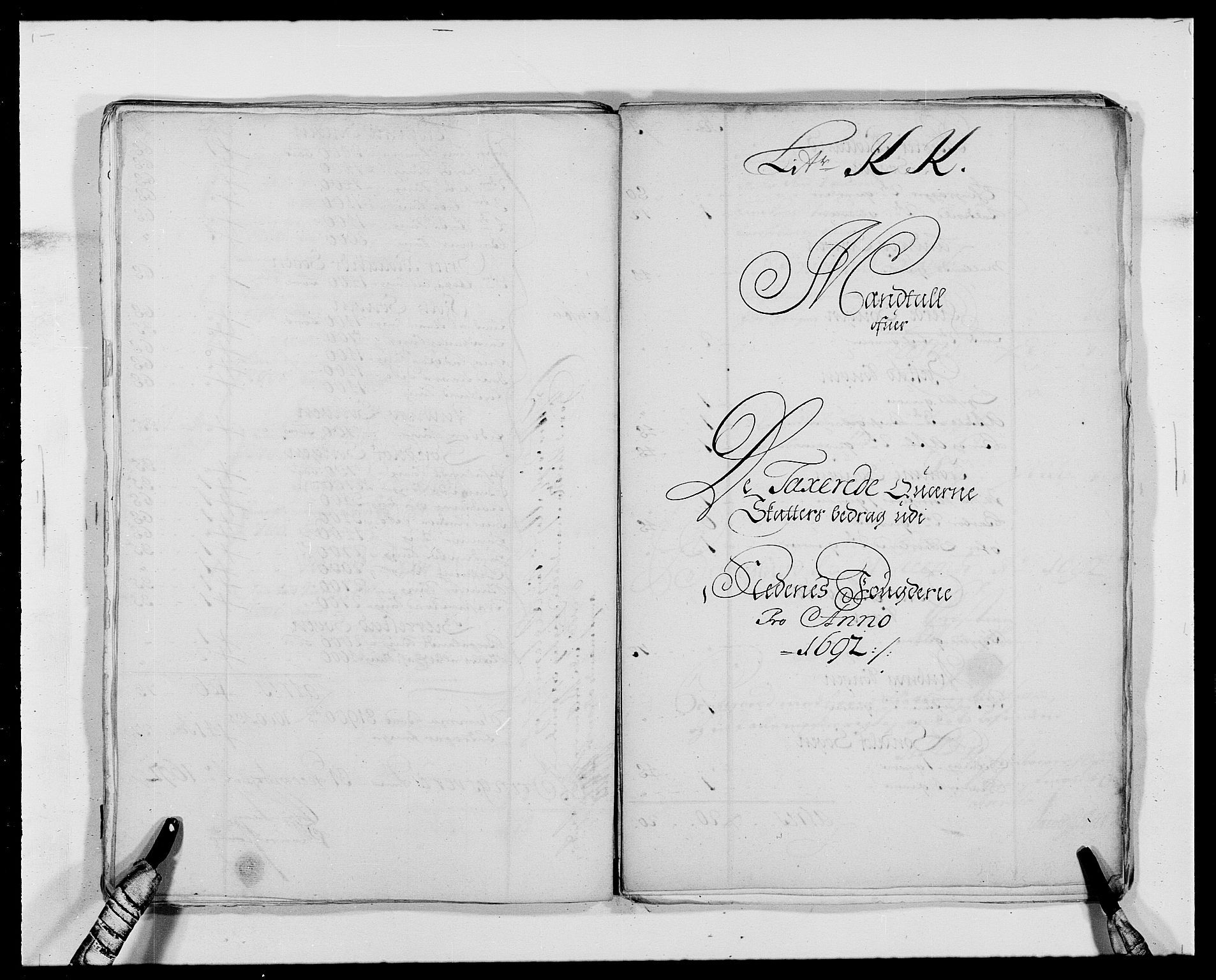 Rentekammeret inntil 1814, Reviderte regnskaper, Fogderegnskap, RA/EA-4092/R39/L2311: Fogderegnskap Nedenes, 1690-1692, p. 228