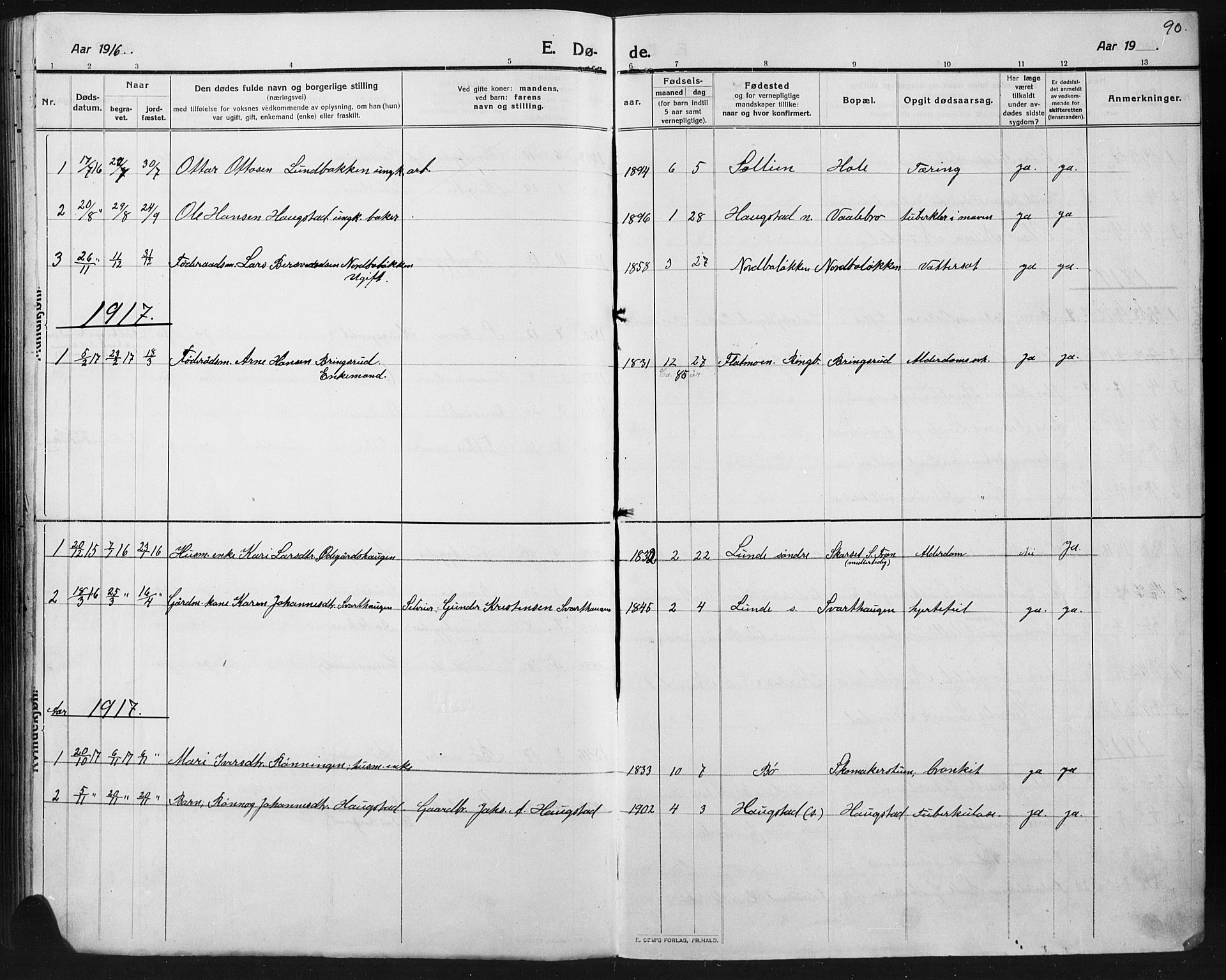 Ringebu prestekontor, AV/SAH-PREST-082/H/Ha/Hab/L0008: Parish register (copy) no. 8, 1890-1922, p. 90